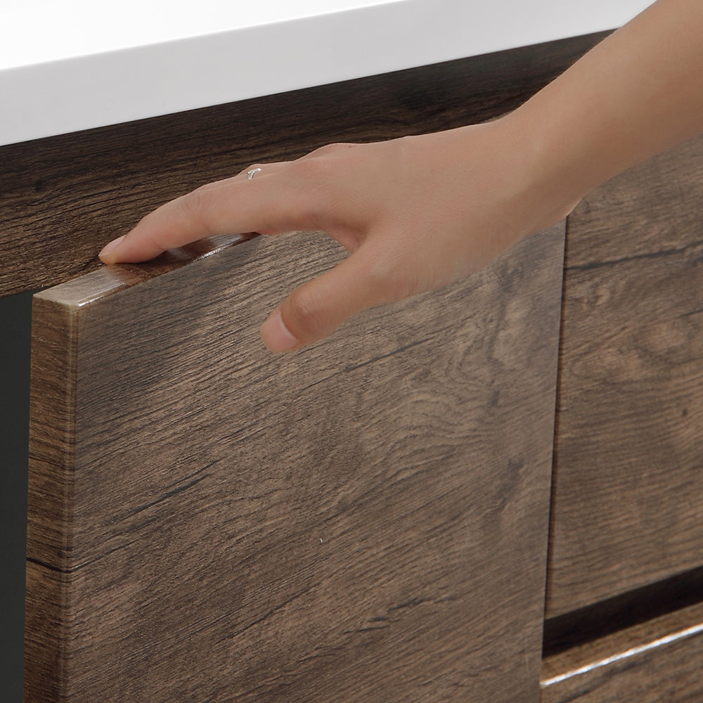 Fresca Lazzaro 72 Rosewood Free Standing Double Sink Modern Bathroom Cabinet W/ Integrated Sinks