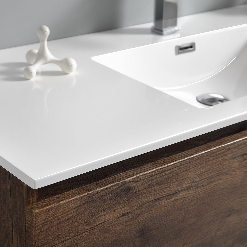 Fresca Lazzaro 48 Rosewood Free Standing Modern Bathroom Cabinet W/ Integrated Sink