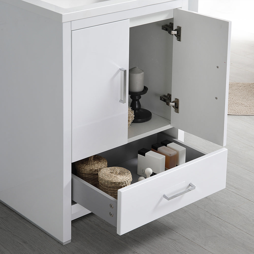Fresca Imperia 24 Glossy White Free Standing Modern Bathroom Cabinet W/ Integrated Sink