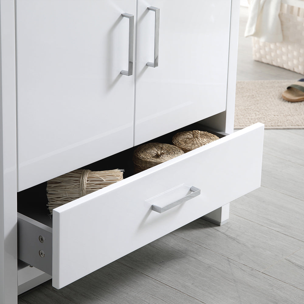 Fresca Imperia 30 Glossy White Free Standing Modern Bathroom Cabinet W/ Integrated Sink