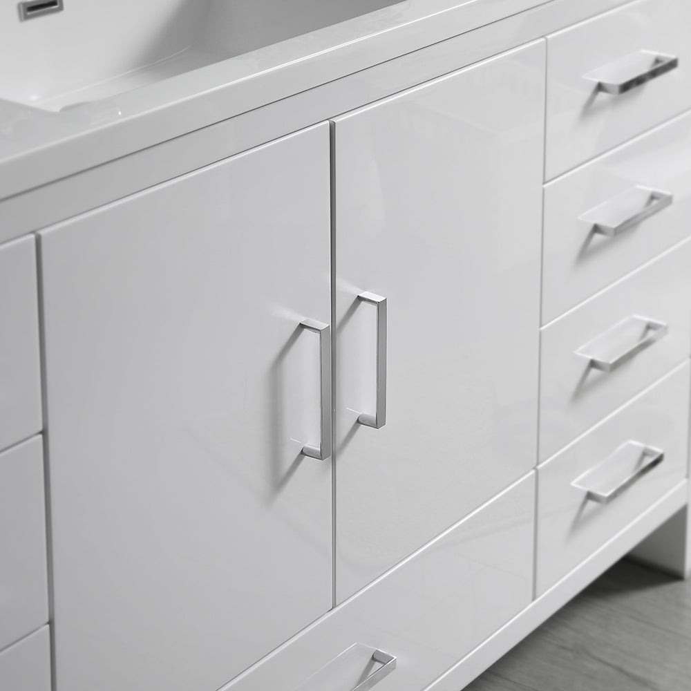 Fresca Imperia 60 Glossy White Free Standing Modern Bathroom Cabinet W/ Integrated Single Sink