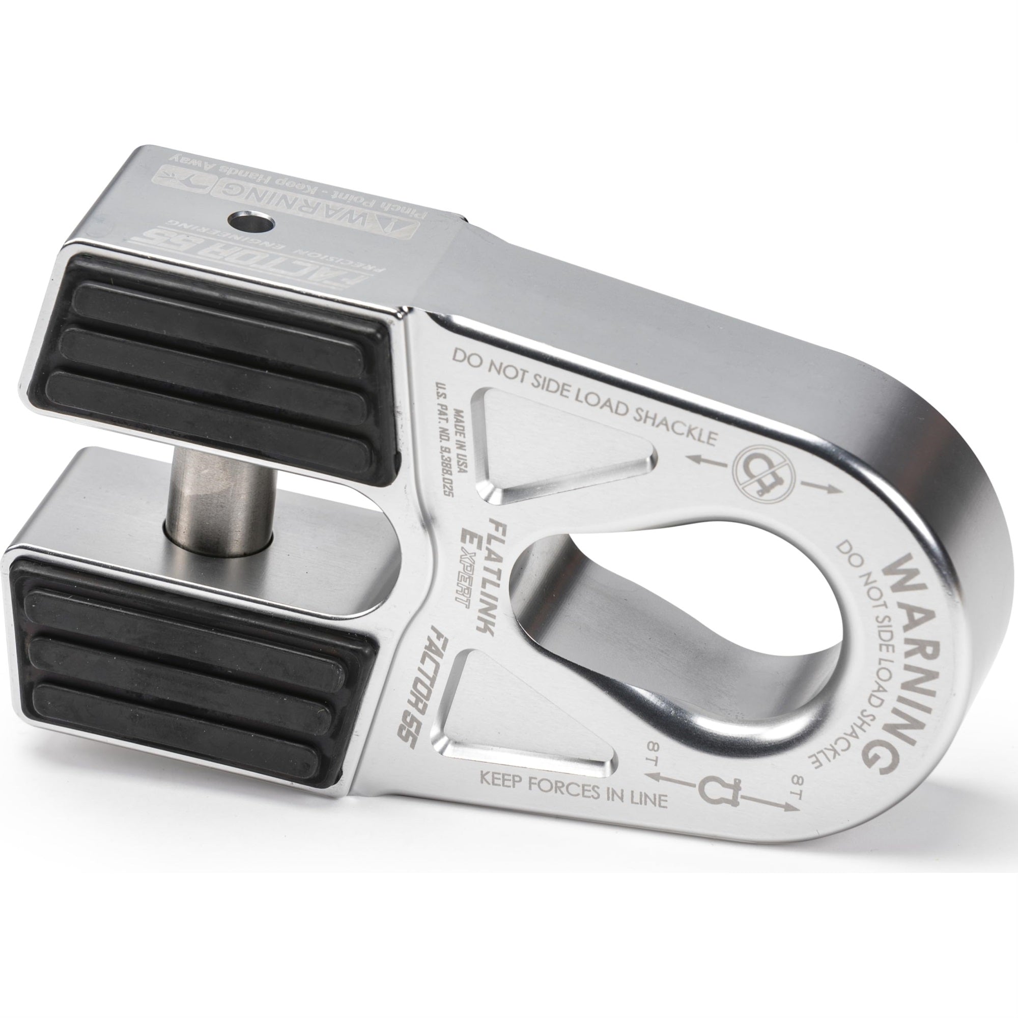 Factor 55 Flatlink E Closed Winch System, Compatible With All Roller Fairlead License Plate Brackets - Silver