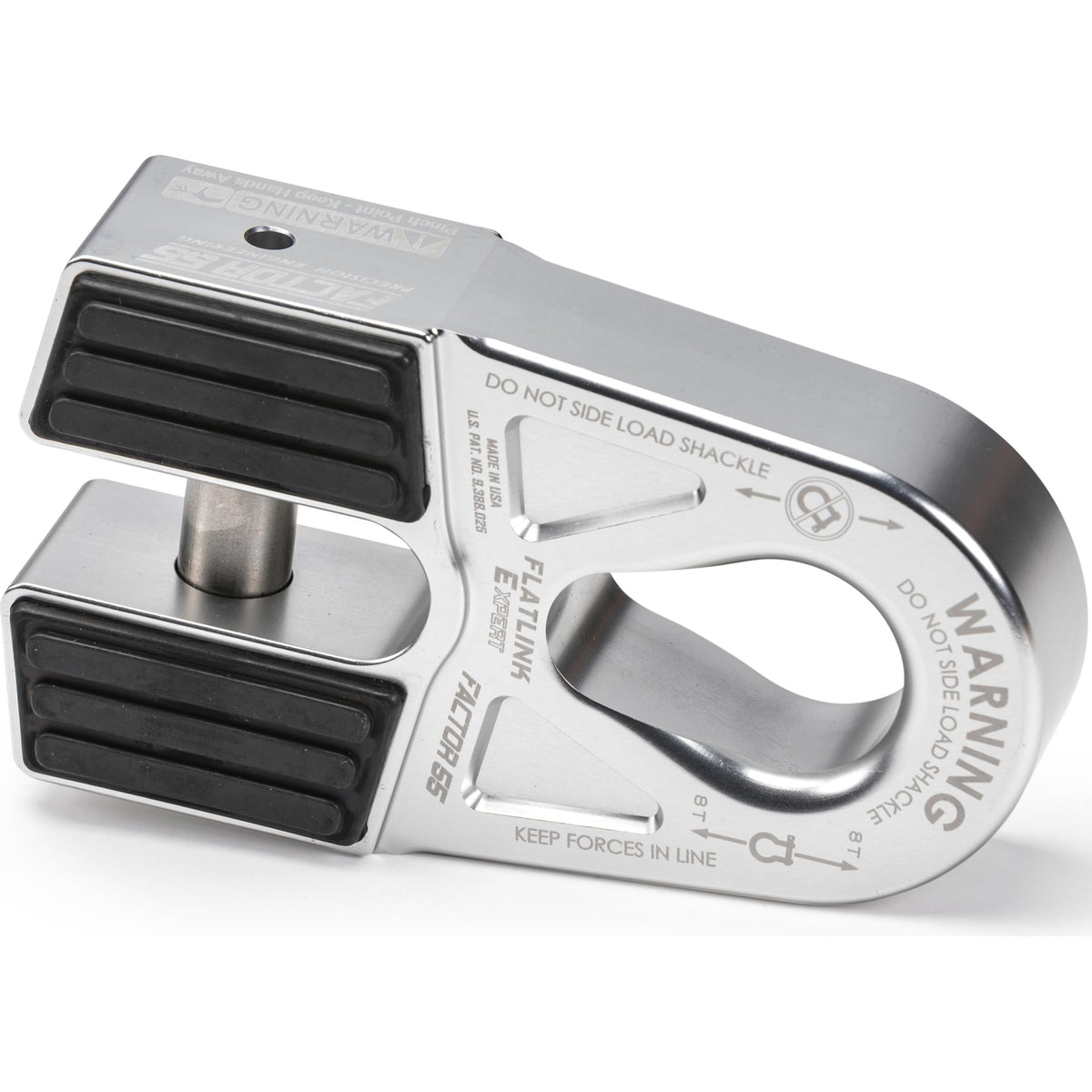 Factor 55 Flatlink E Closed Winch System, Compatible With All Roller Fairlead License Plate Brackets - Silver