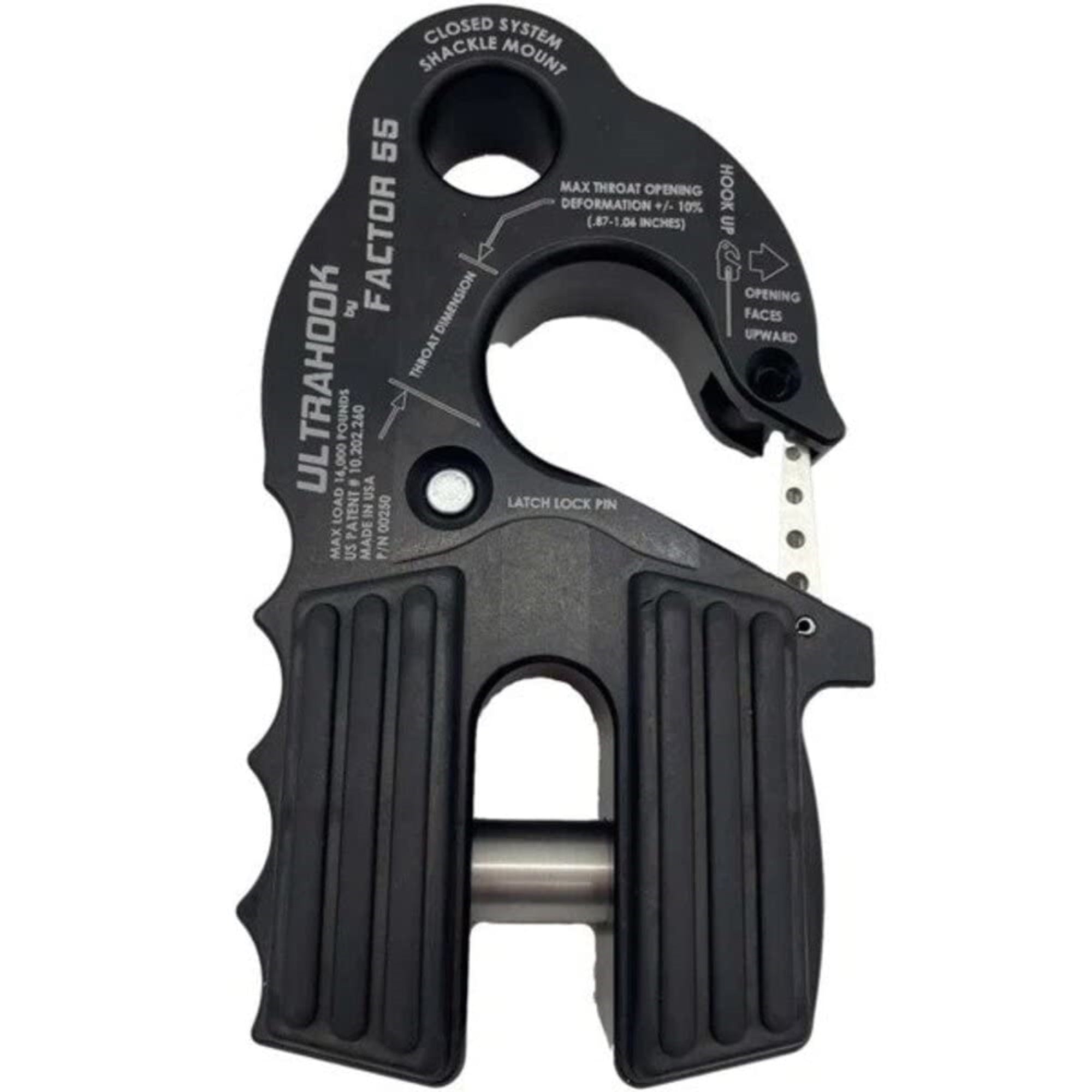 ULTRA HOOK WINCH HOOK WITH SHACKLE MOUNT BLACK