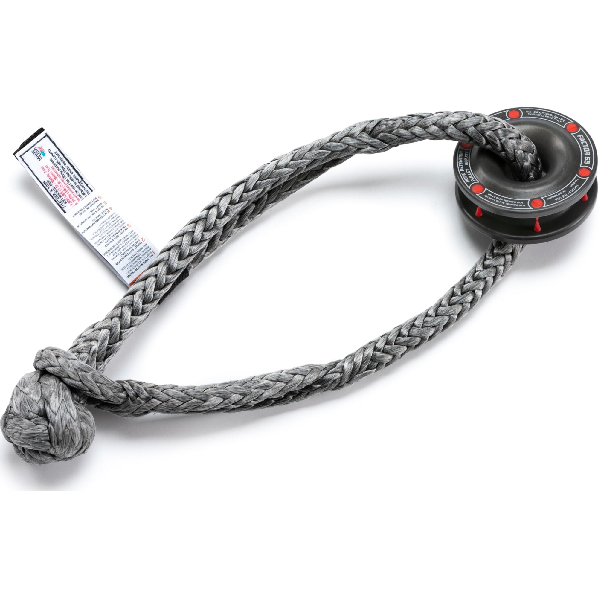 Factor 55 Rope Retention Pulley Xtv (Rrp Xtv) And Standard Duty 10' Soft Shackle Combo For Use With Synthetic Rope, For Utv/Atv Powersport Vehicles