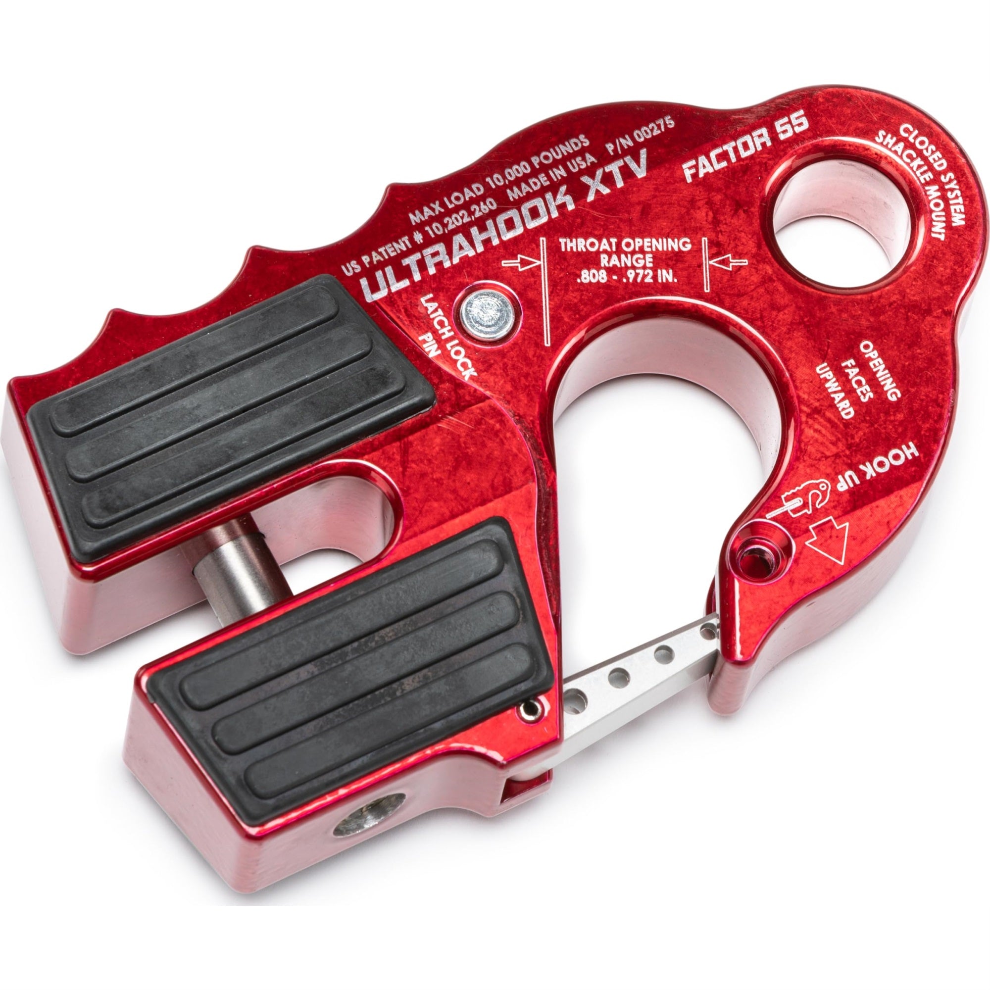 Factor 55 Ultrahook Xtv Closed System Shackle Mount, Max Rated Load: 10,000 Pounds And Breaking Strength: 21,000 Pounds - Red