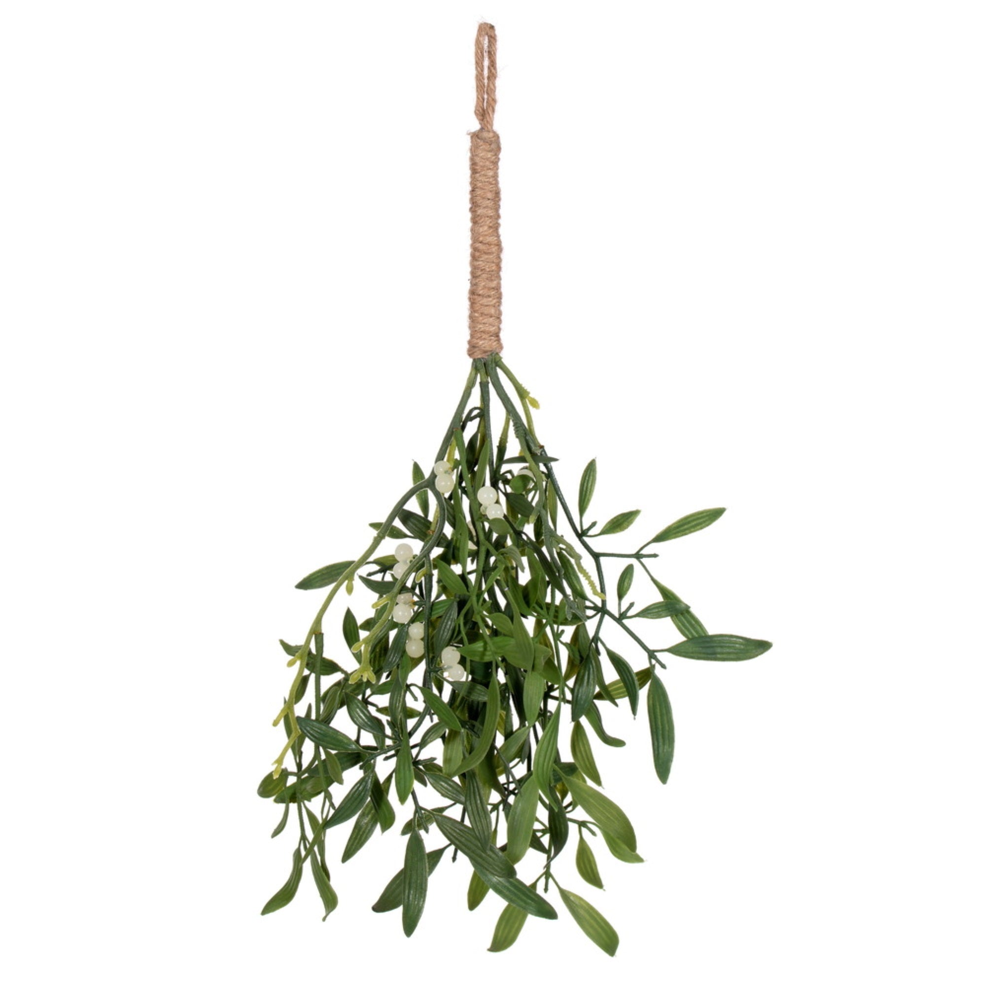 Vickerman 16” Green Artificial Mistletoe with Rope Hanger 4 per bag.