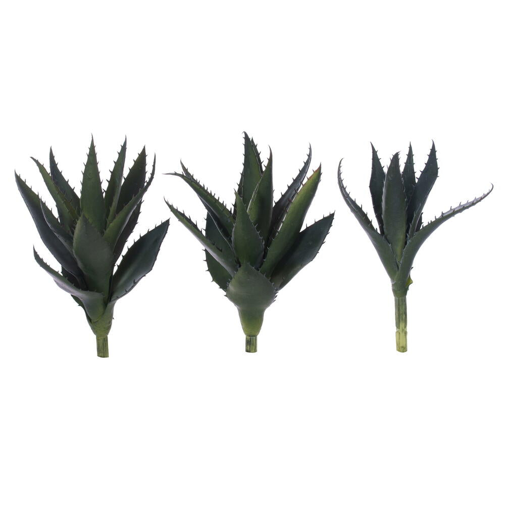 8” Artificial Green Aloe Stem 3/Asst