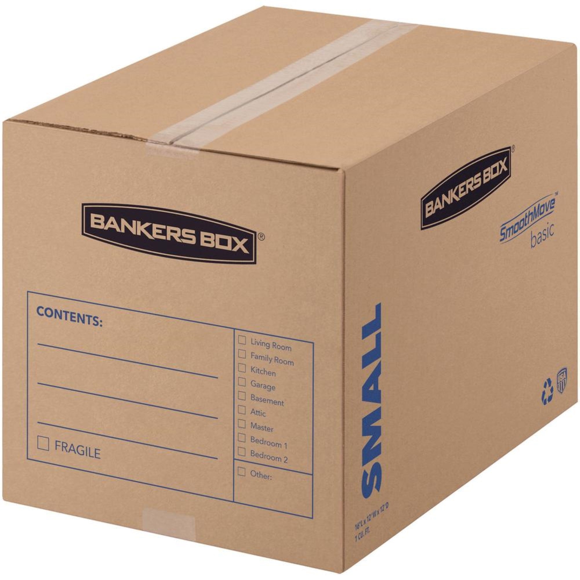 Fellowes Smoothmove Basic Moving Boxes - Internal Dimensions: 12 Width X 16 Depth X 12 Height - External Dimensions: 12.3 Width 