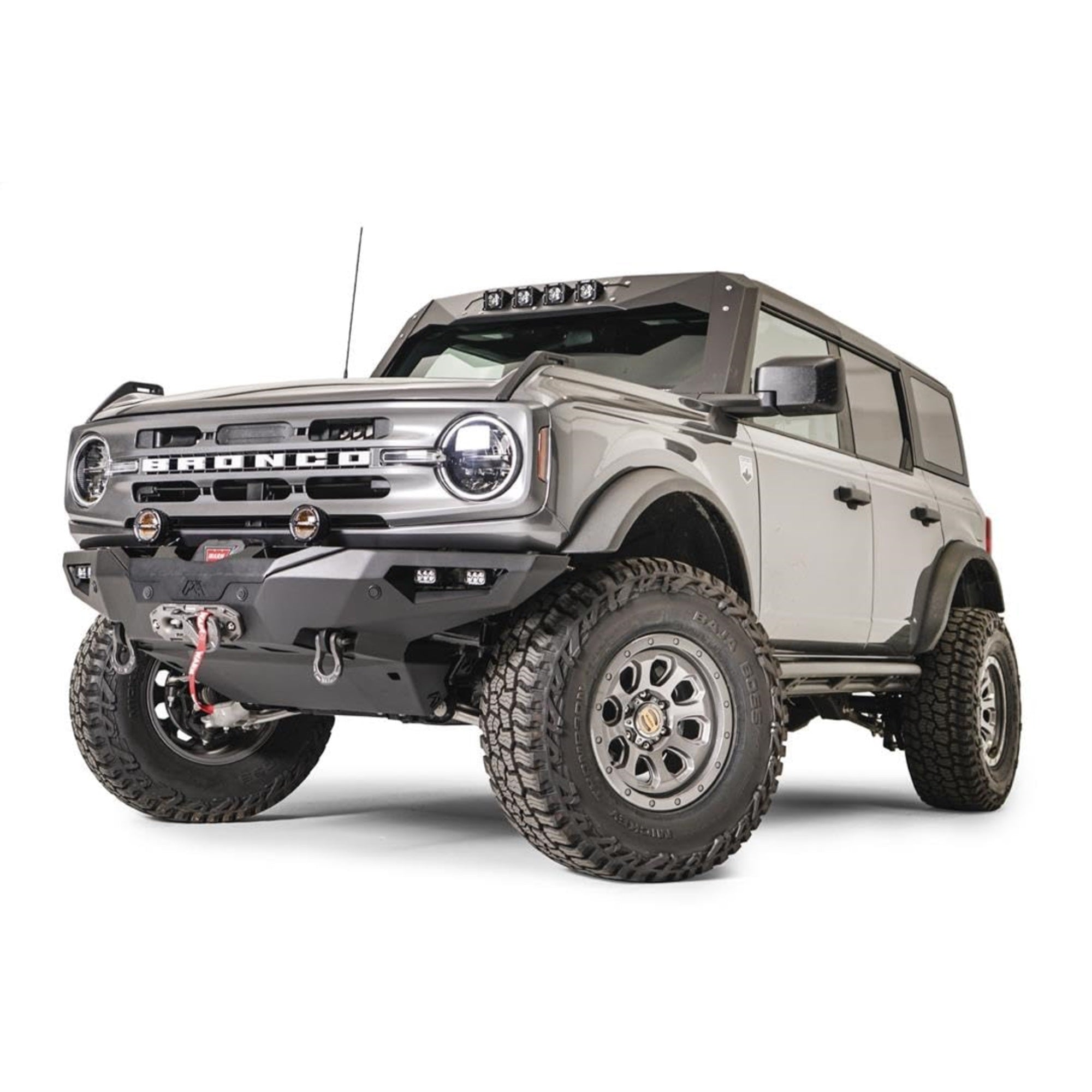 Fab Fours Fb21-F5251-1 Lifestyle Winch Front Bumper Fits 21-23 Ford Bronco - 2 Stage Black Powder Coated - W/No Guard