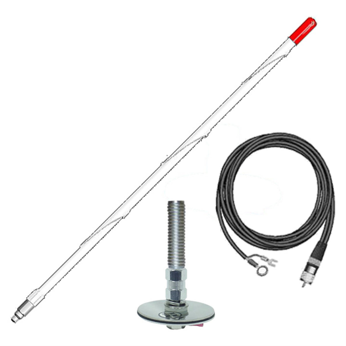 Firestik 2' (61Cm) Single Roof Mount 'Ngp' Kit Complete (White)