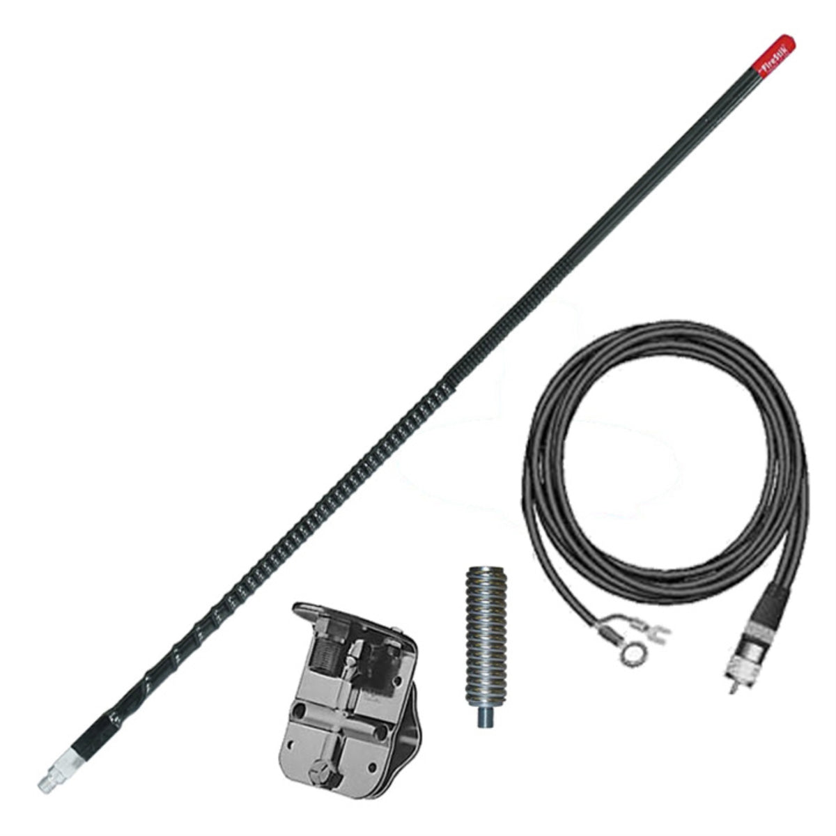 Firestik 4' (122Cm) Single Mirror 'Ngp' Kit Complete (Black)
