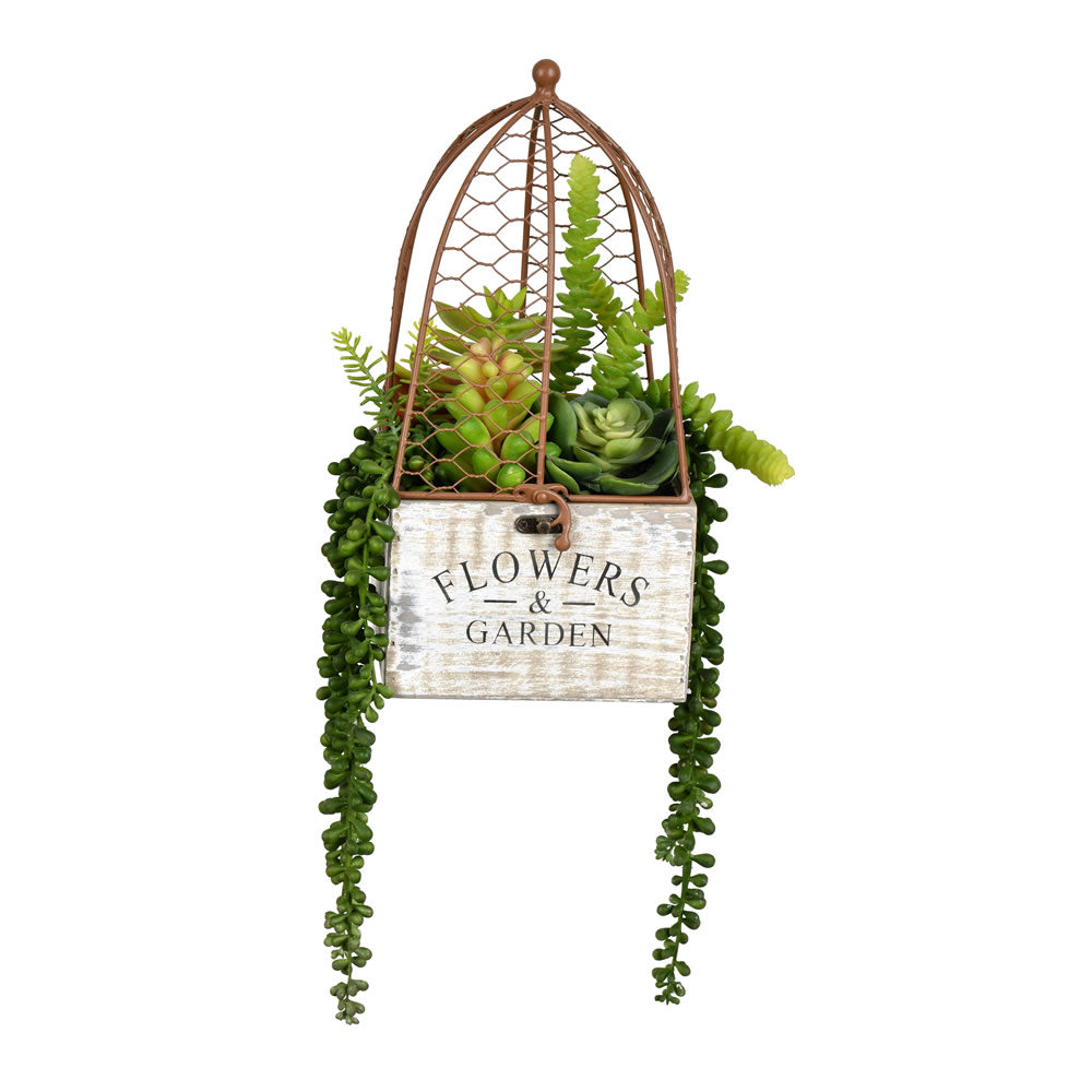 Vickerman 13” Green Potted Succulents - FH190913