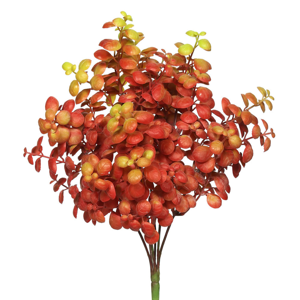 Vickerman 12” Plastic Leaf Bush-Red 3/Pk - FI170601-3