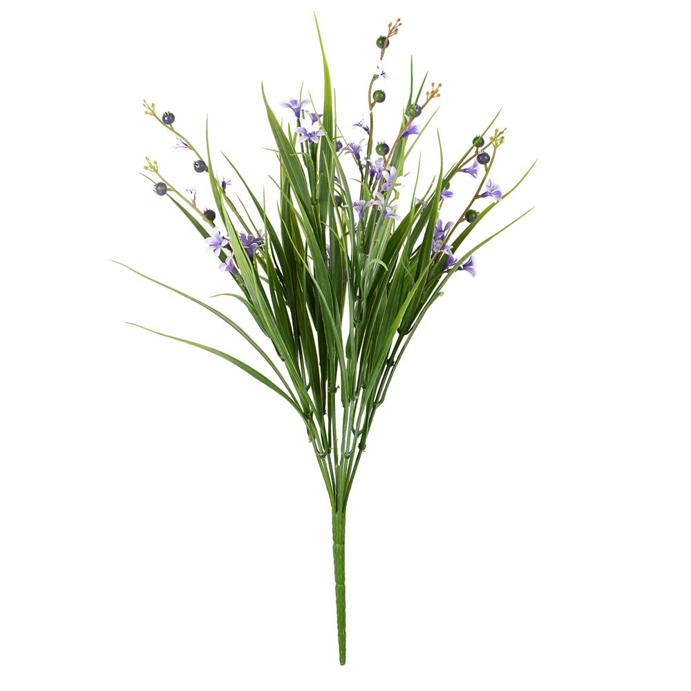 Vickerman 18” Green/Lavndr Grss Flowr Bush 4/Pk UV - FI180202