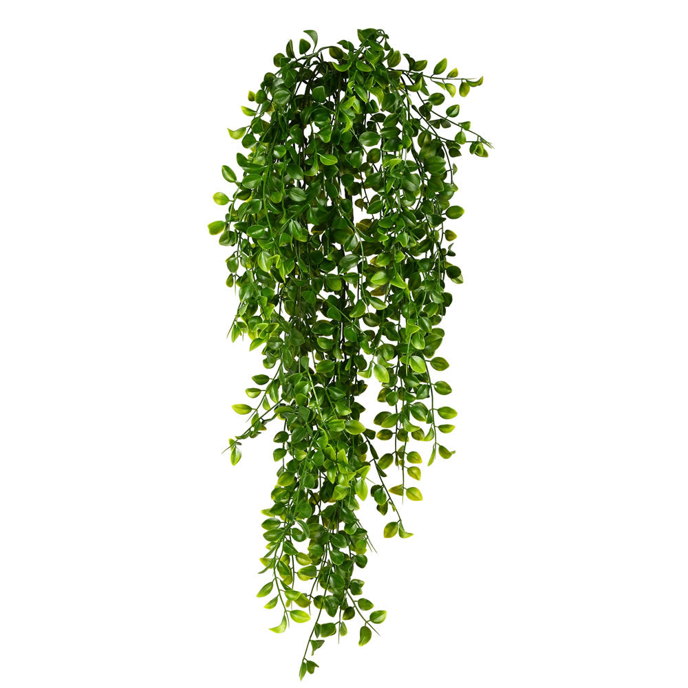 Vickerman 31” Green Mini Leaf Hanging Bush 2/Pk UV - FI181101