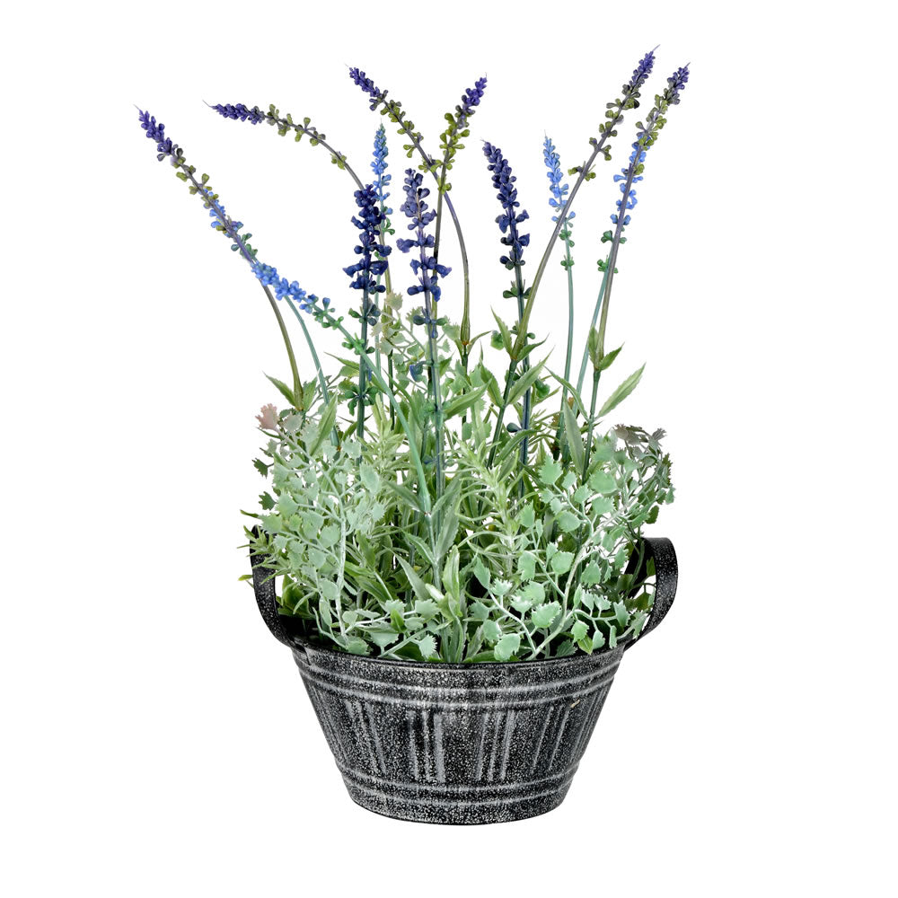 Vickerman 14.5” Lavender In Galvanized Pot - FJ190114