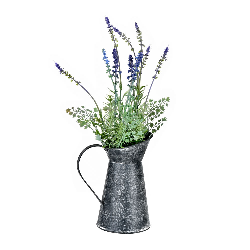 Vickerman 17.5” Lavender In Galvanized Pot - FJ190117