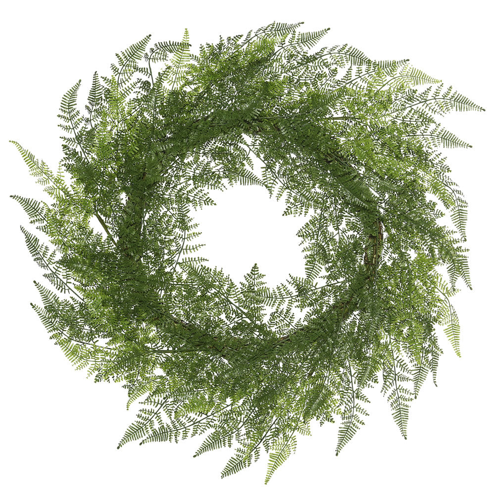 Vickerman 30″ Green Lace Fern Wreath - FK170601
