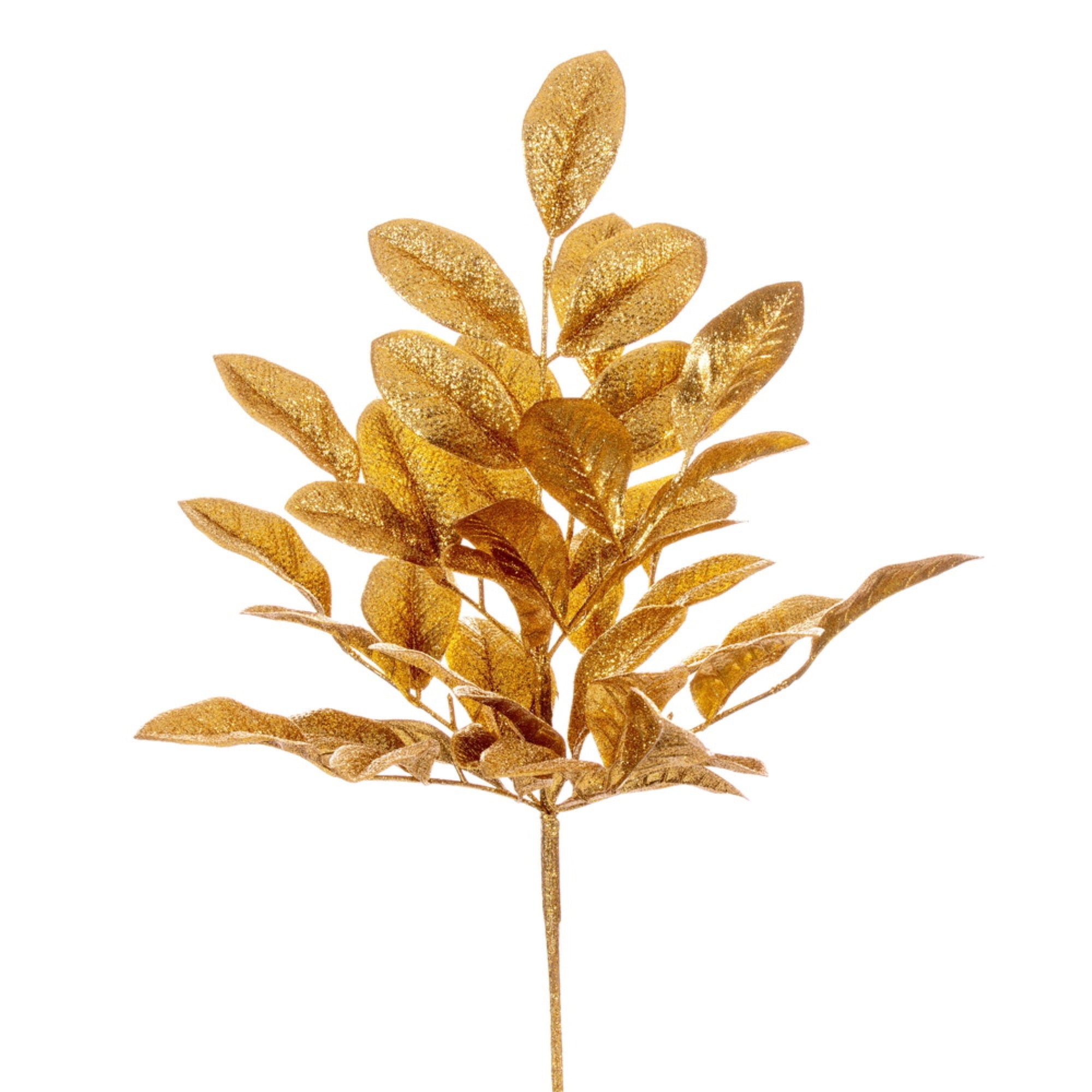 Vickerman 25” Gold Artificial Apple Leaf Glitter Bush 2 per bag.