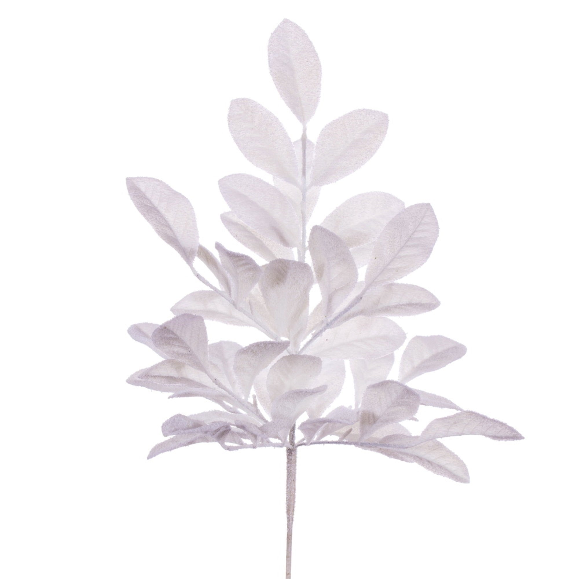 Vickerman 25” White Artificial Apple Leaf Snowy Bush 2 per bag.
