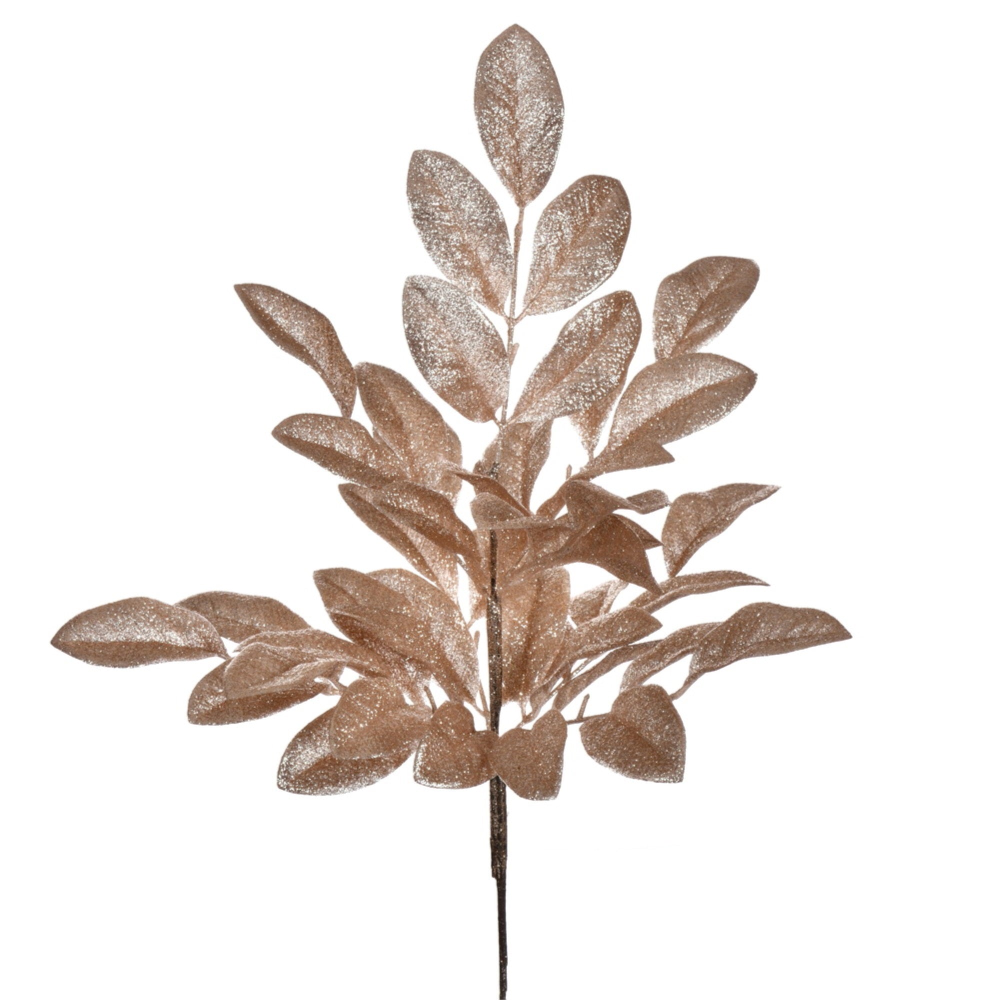 Vickerman 25” Cafe Latte Artificial Apple Leaf Glitter Bush 2 per bag.