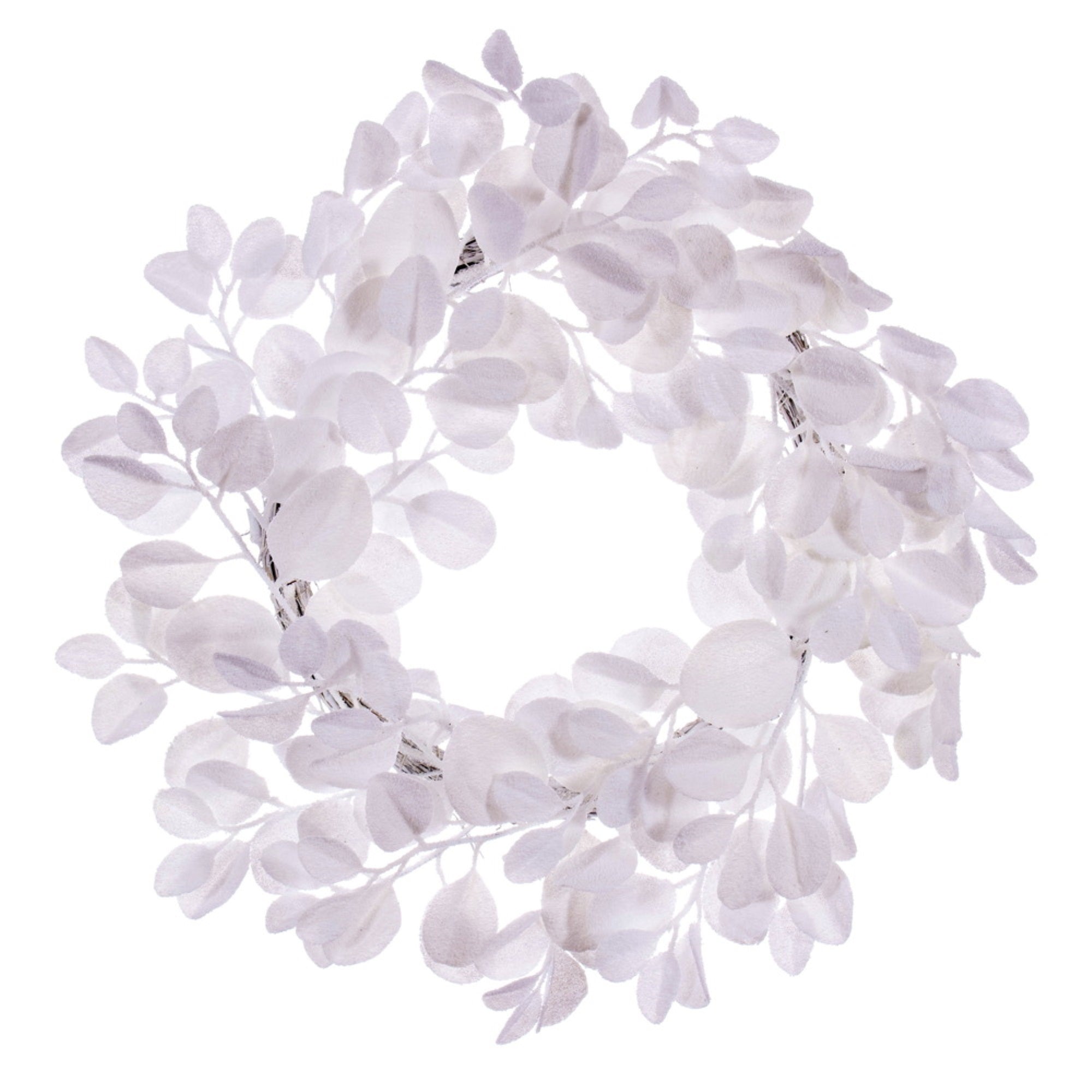 24” White Dogwood Snowy Wreath