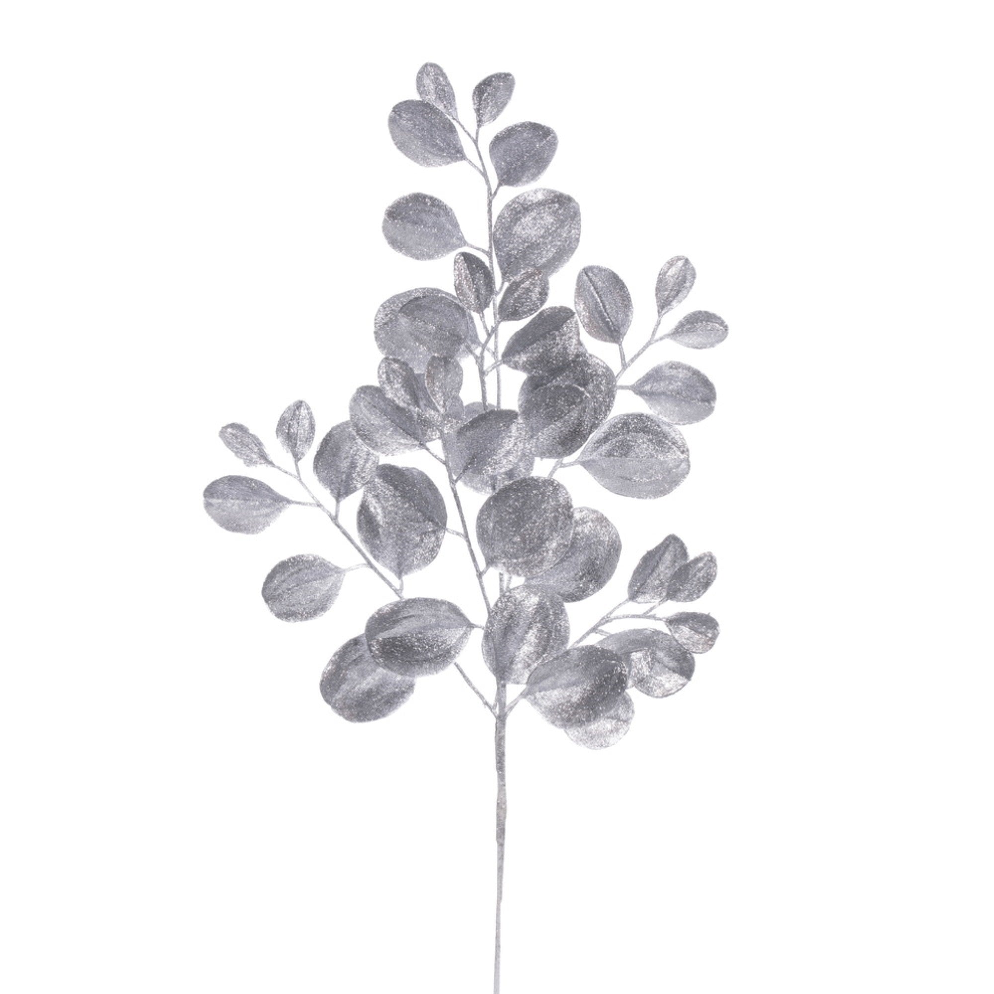 Vickerman 25” Silver Artificial Dogwood Glitter Spray 3 per bag.