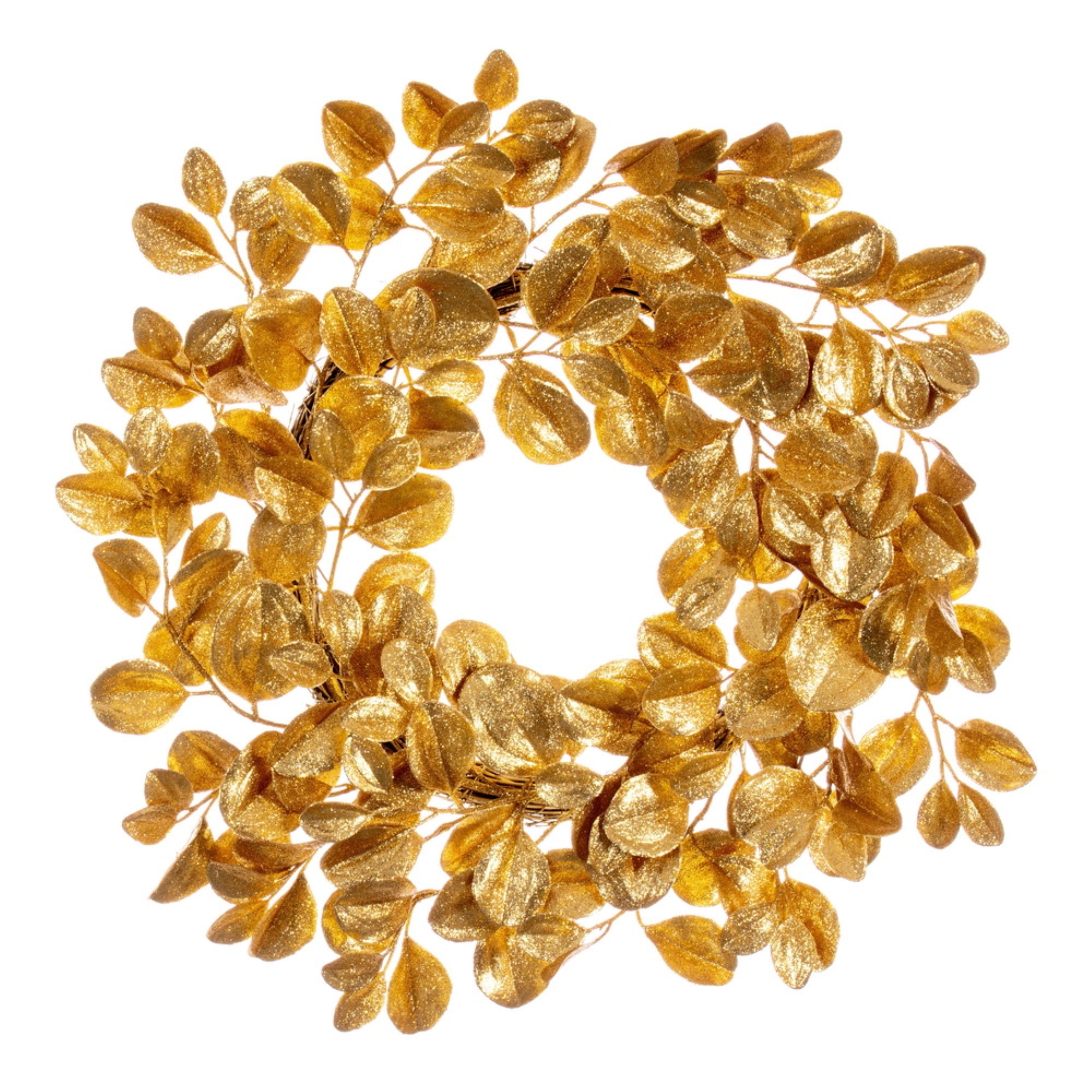 24” Gold Dogwood Glitter Wreath