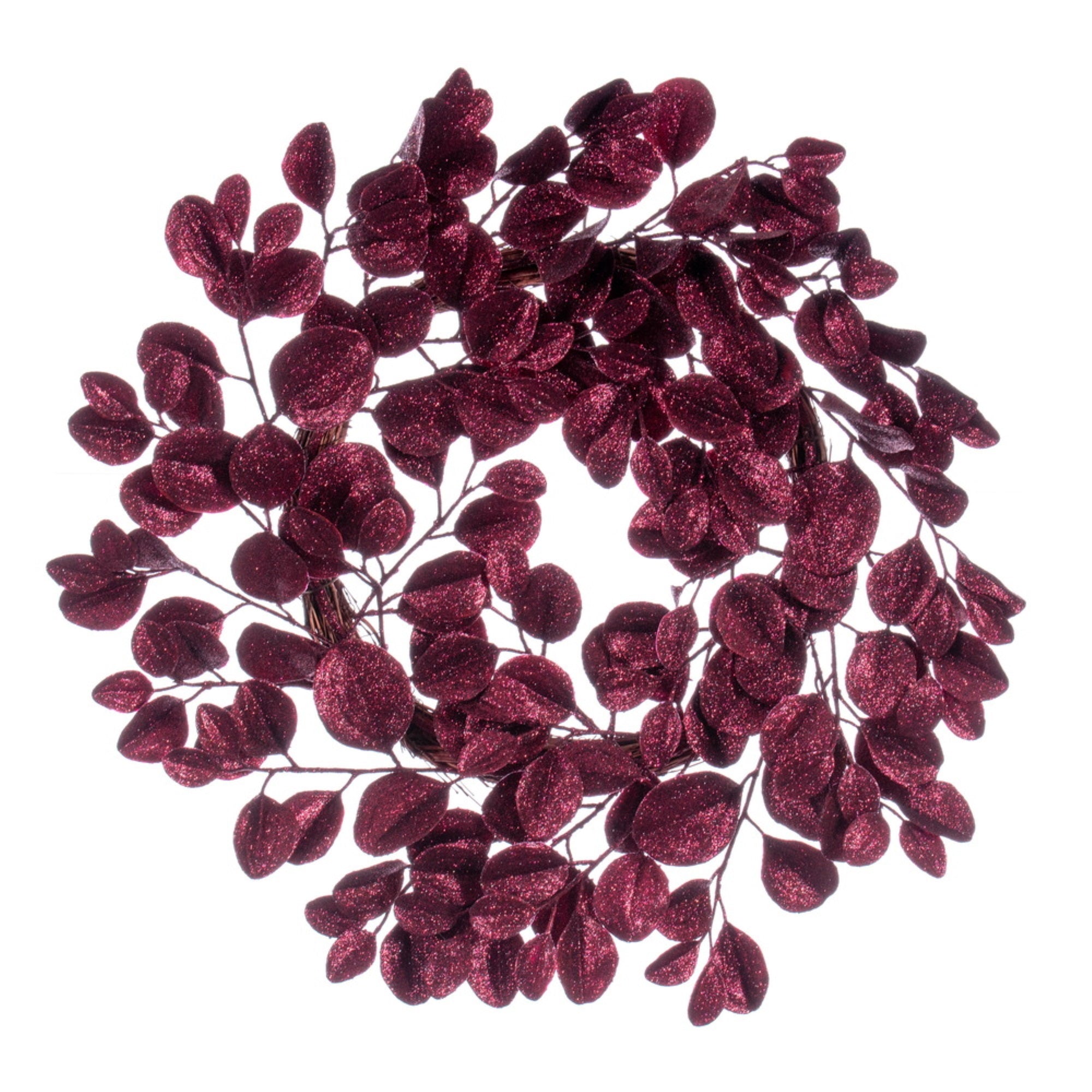24” BurgundyDogwood Glitter Wreath