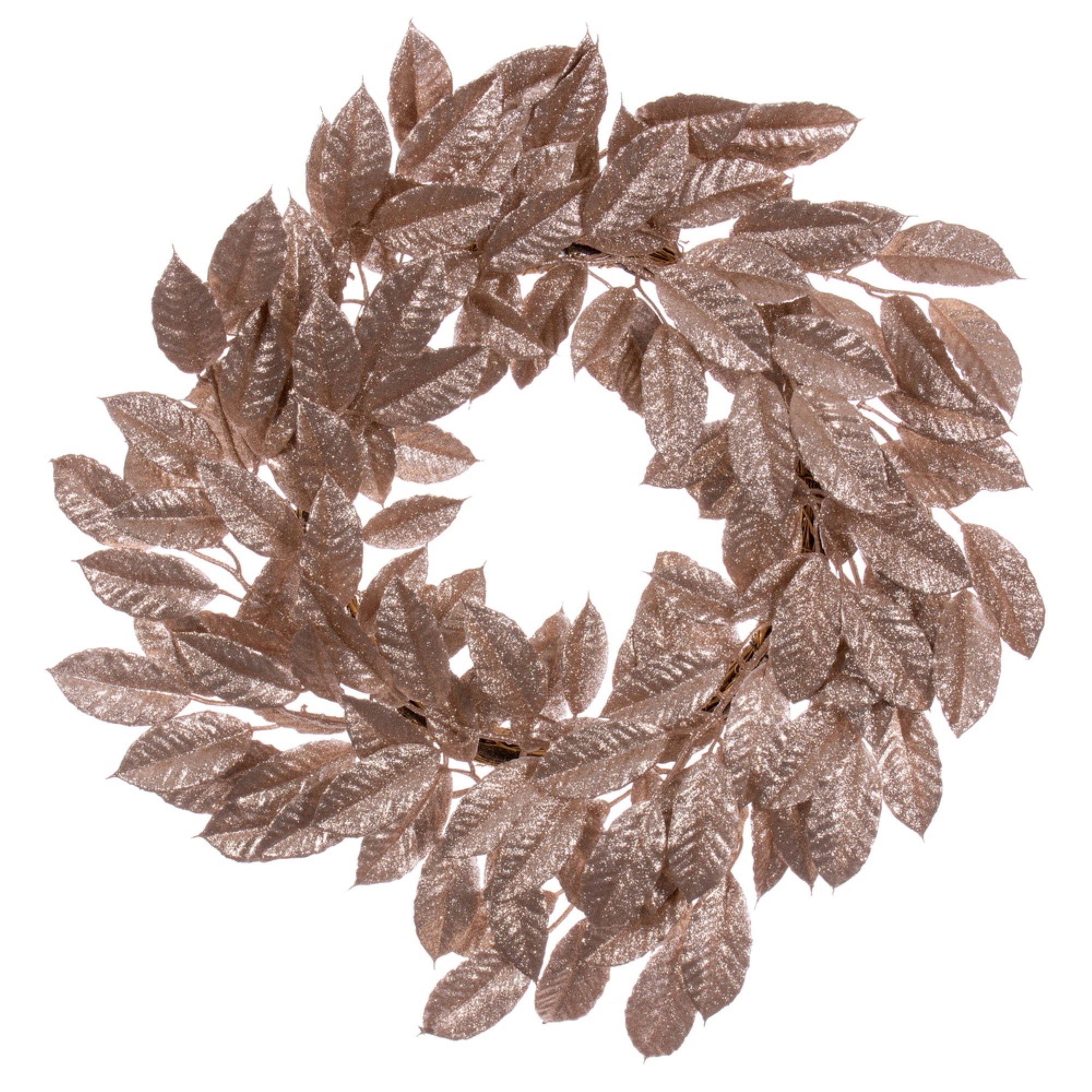 24” Cafe Latte Gardenia Glitter Wreath
