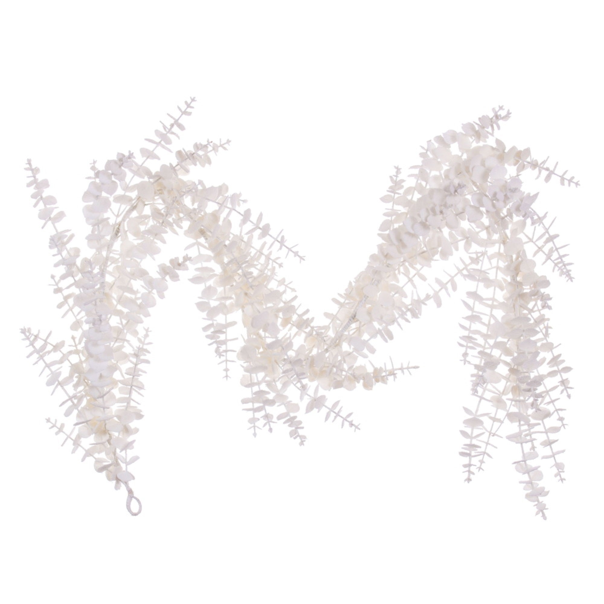 6' White Eucalyptus Snowy Garland