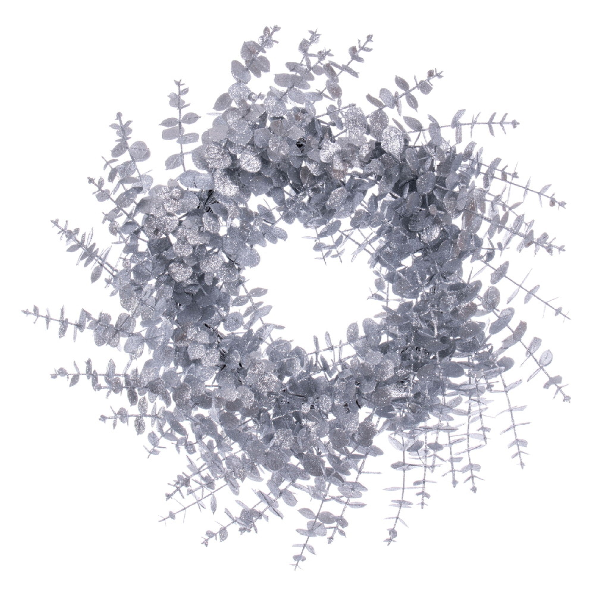 24” Silver Eucalyptus Glitter Wreath