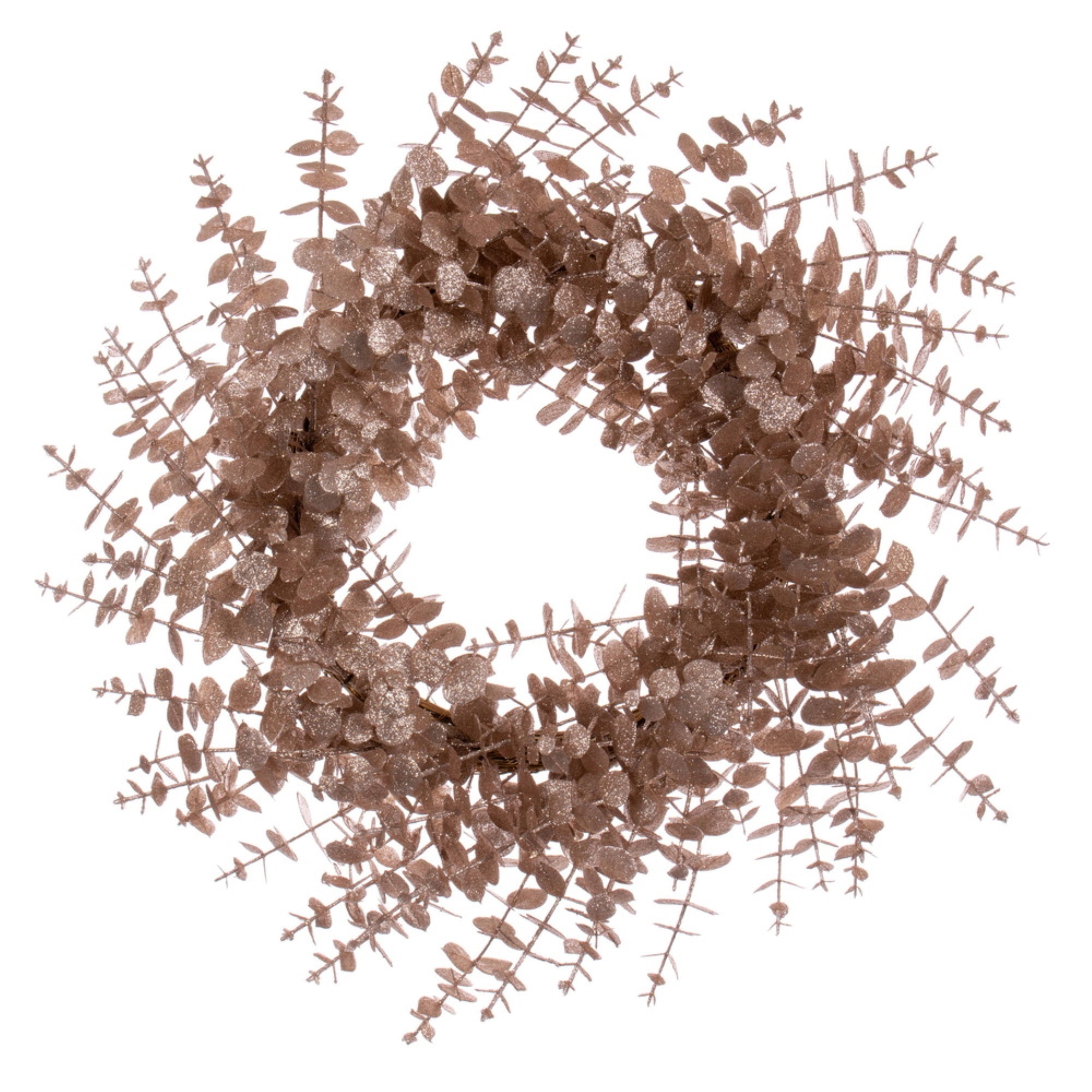 24” Cafe Latte Eucalyptus Glitter Wreath
