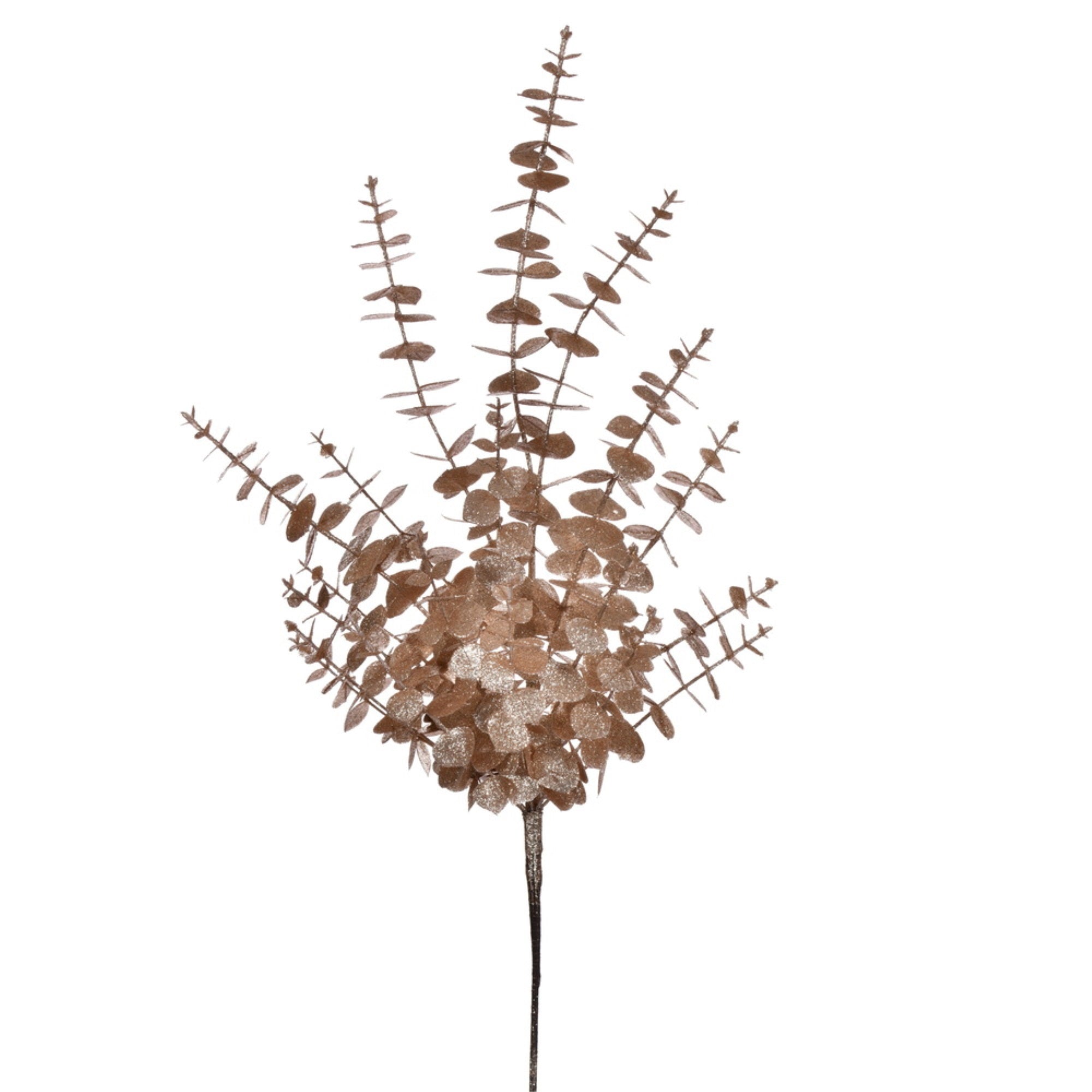 Vickerman 28” Cafe Latte Artificial Eucalyptus Glitter Spray 2 per bag.