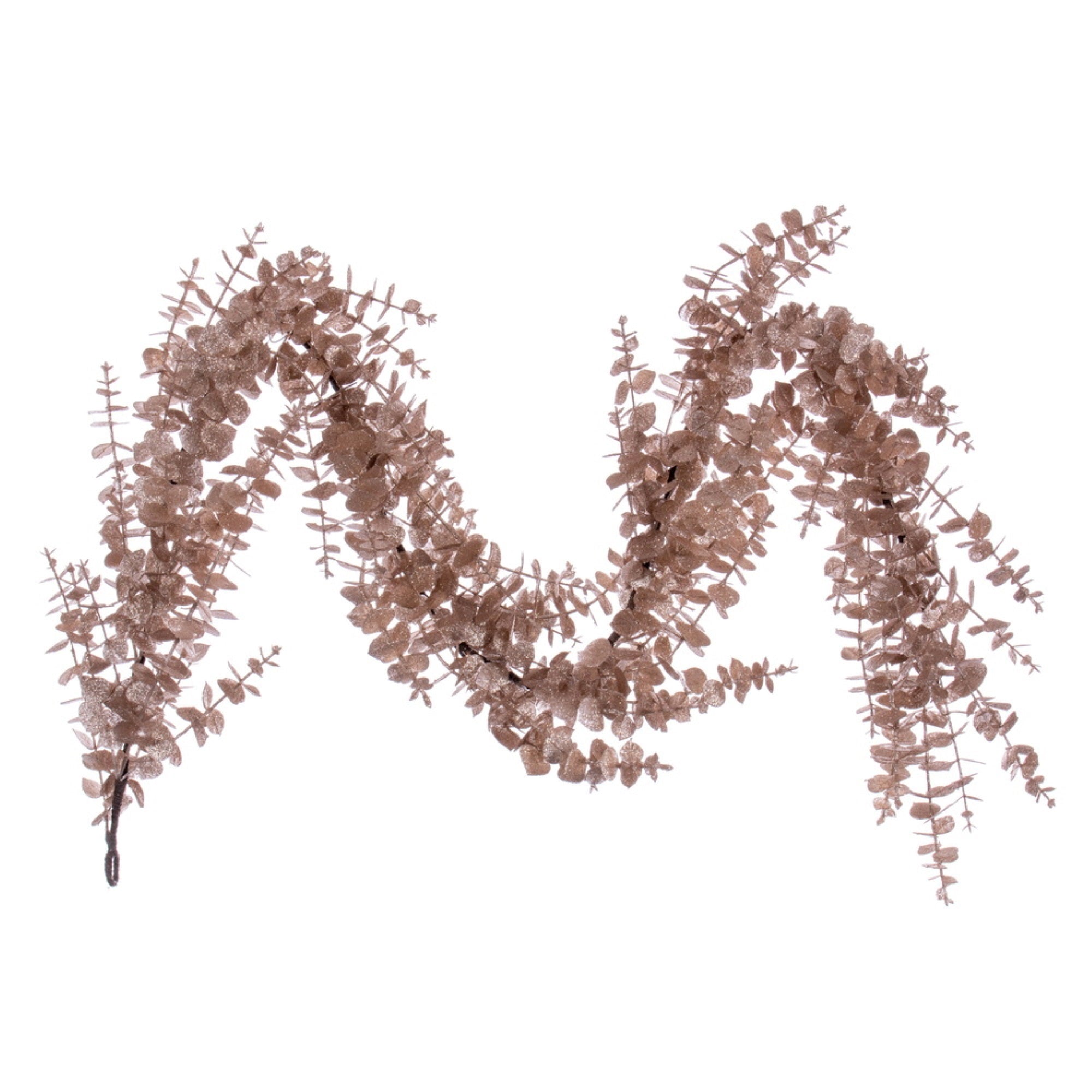 6' Cafe Latte Eucalyptus Glitter Garland