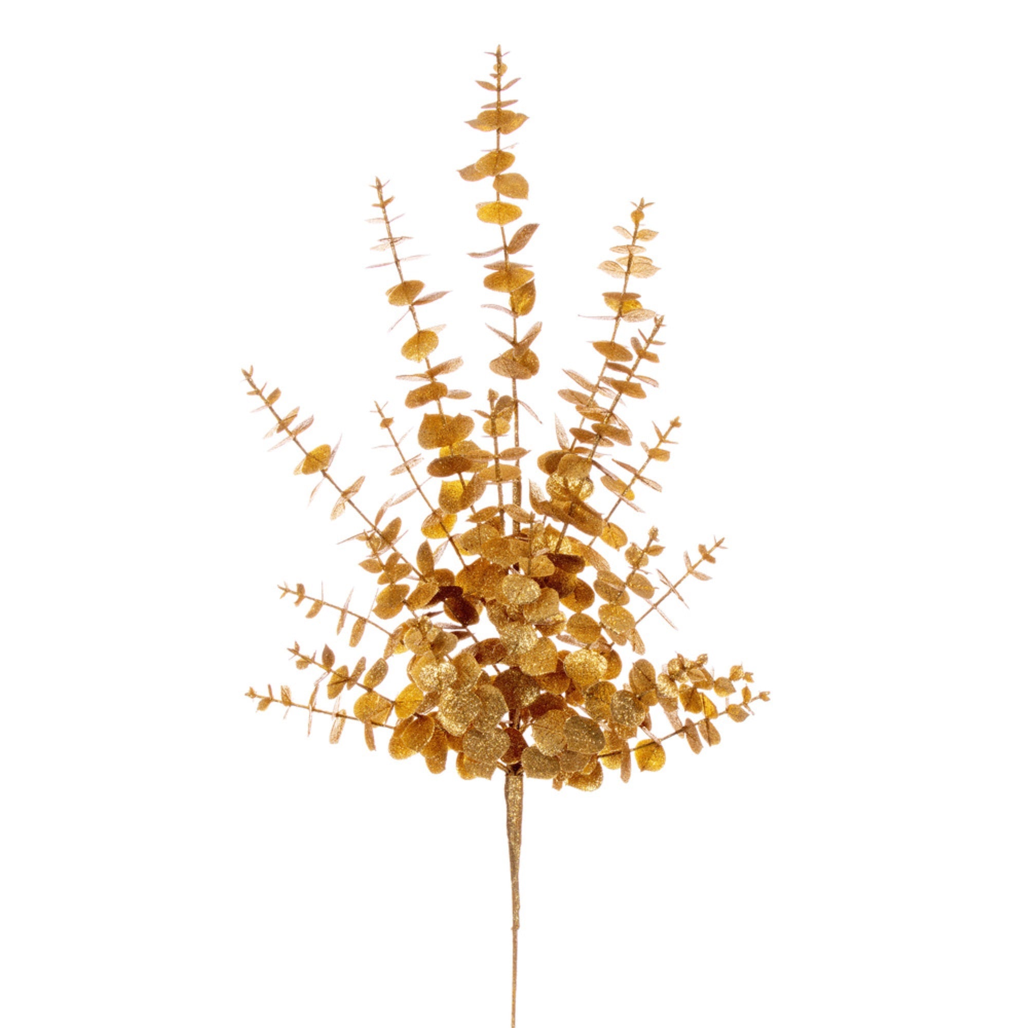 Vickerman 28” Gold Artificial Eucalyptus Glitter Spray 2 per bag.