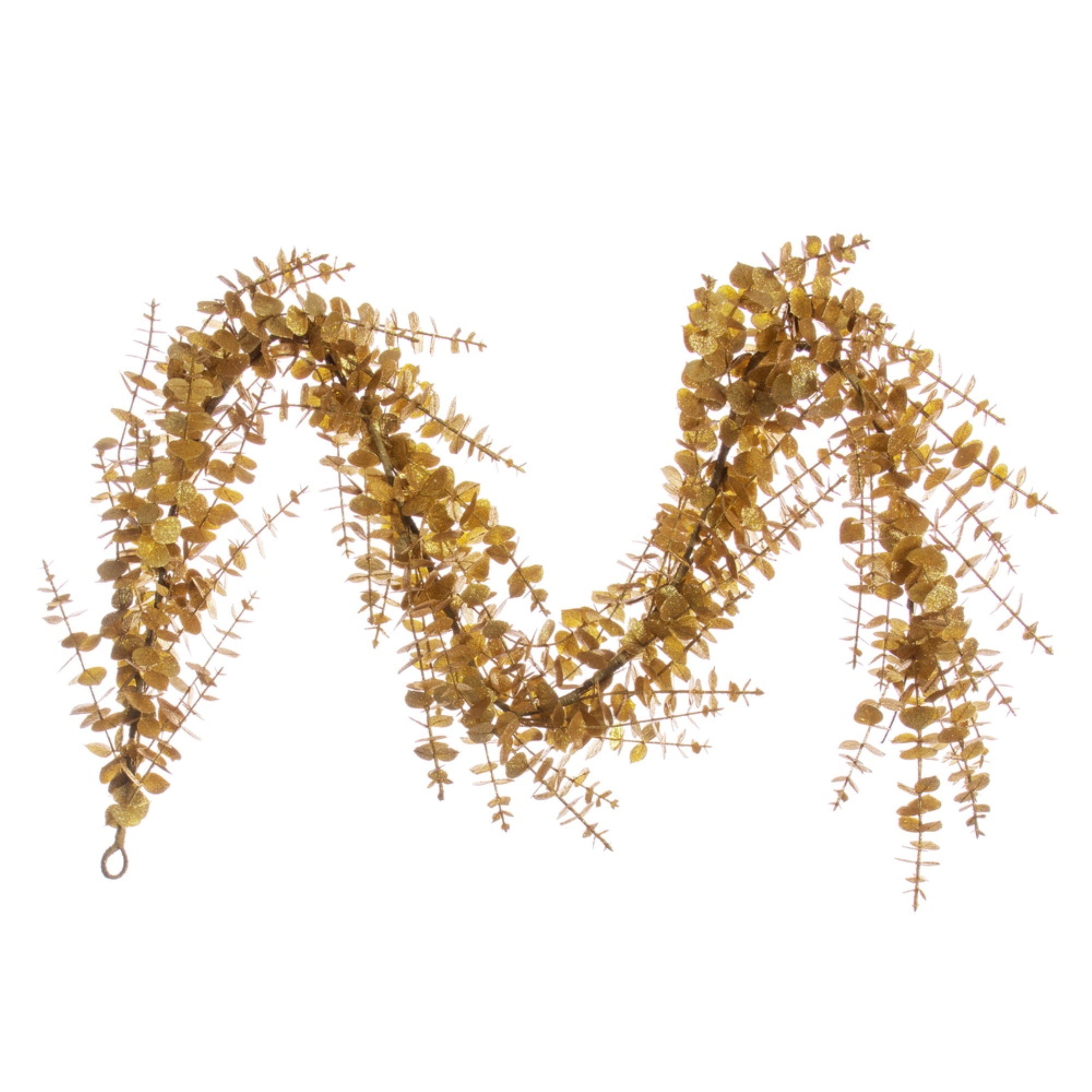 6' Gold Eucalyptus Glitter Garland