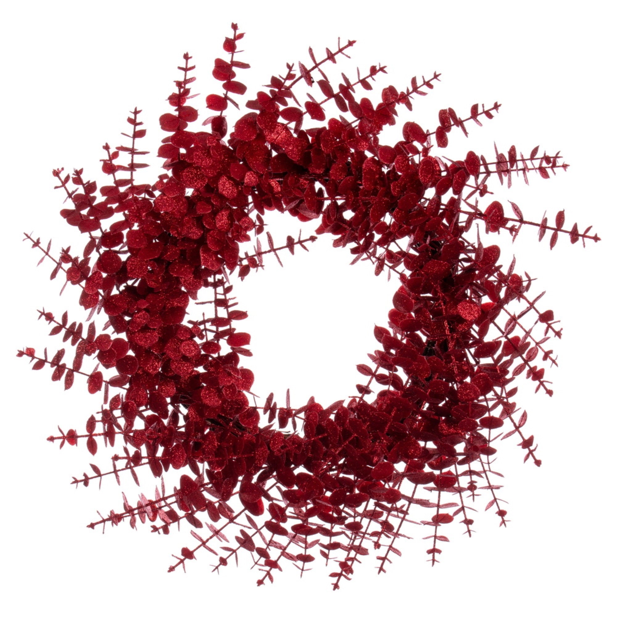 24” Red Eucalyptus Glitter Wreath