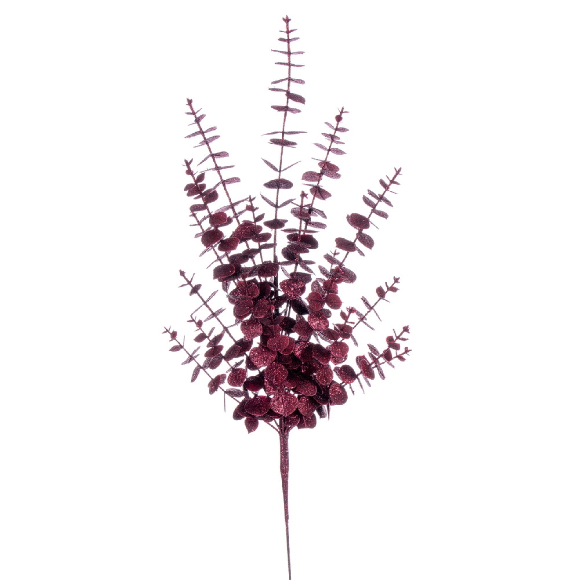 Vickerman 28” Burgundy Artificial Eucalyptus Glitter Spray 2 per bag.
