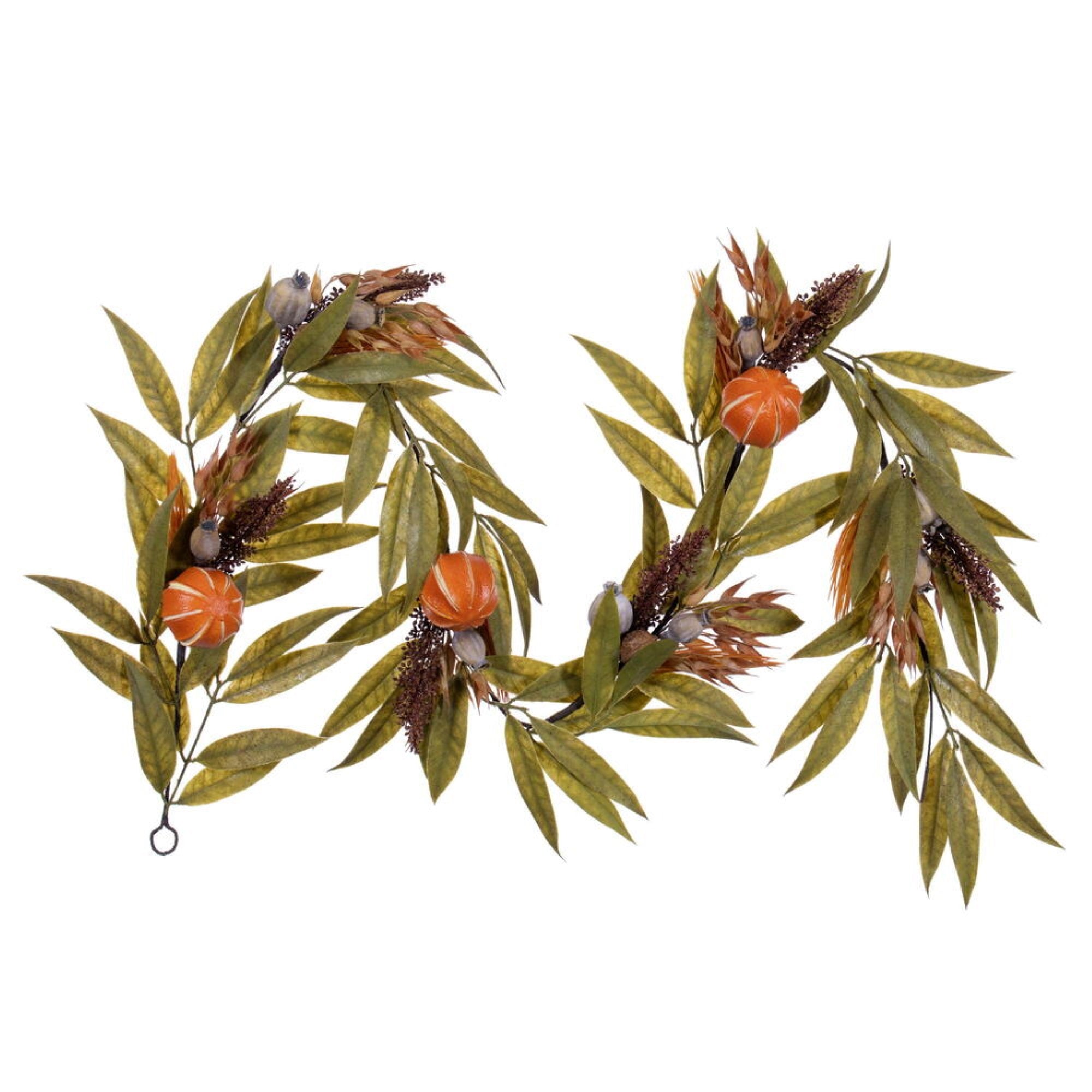 6' Orange/Gourd/Bay Leaf Garland