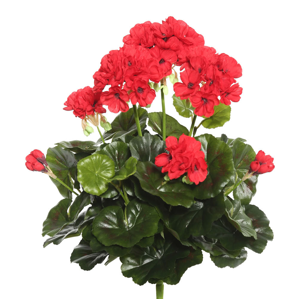 Vickerman 15.25″ Red Geranium Bush - FL170502