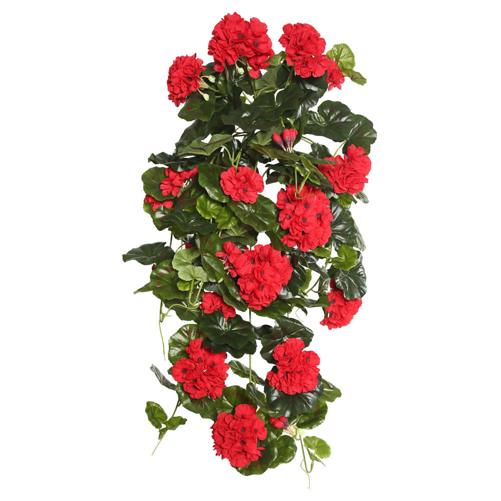 Vickerman 29″ Red Geranium Hanging Bush - FL170802