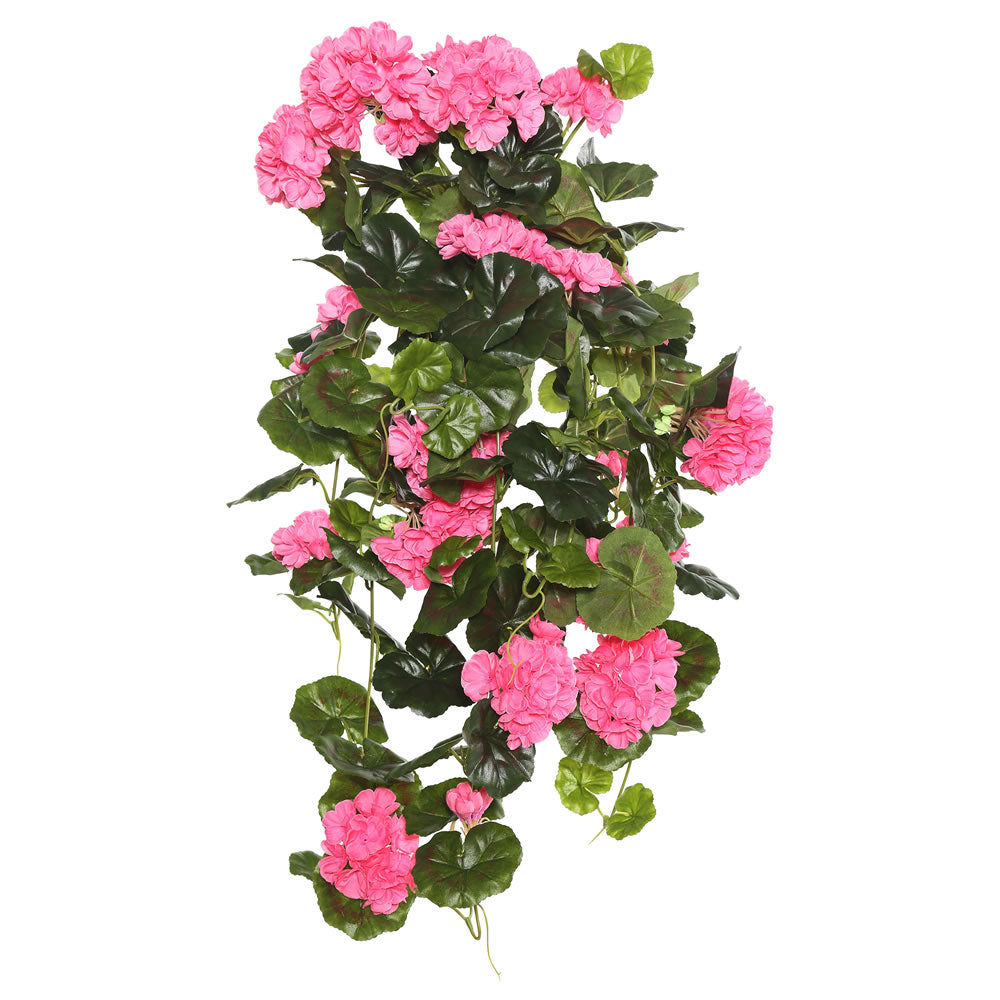 Vickerman 29″ Pink Geranium Hanging Bush - FL170803