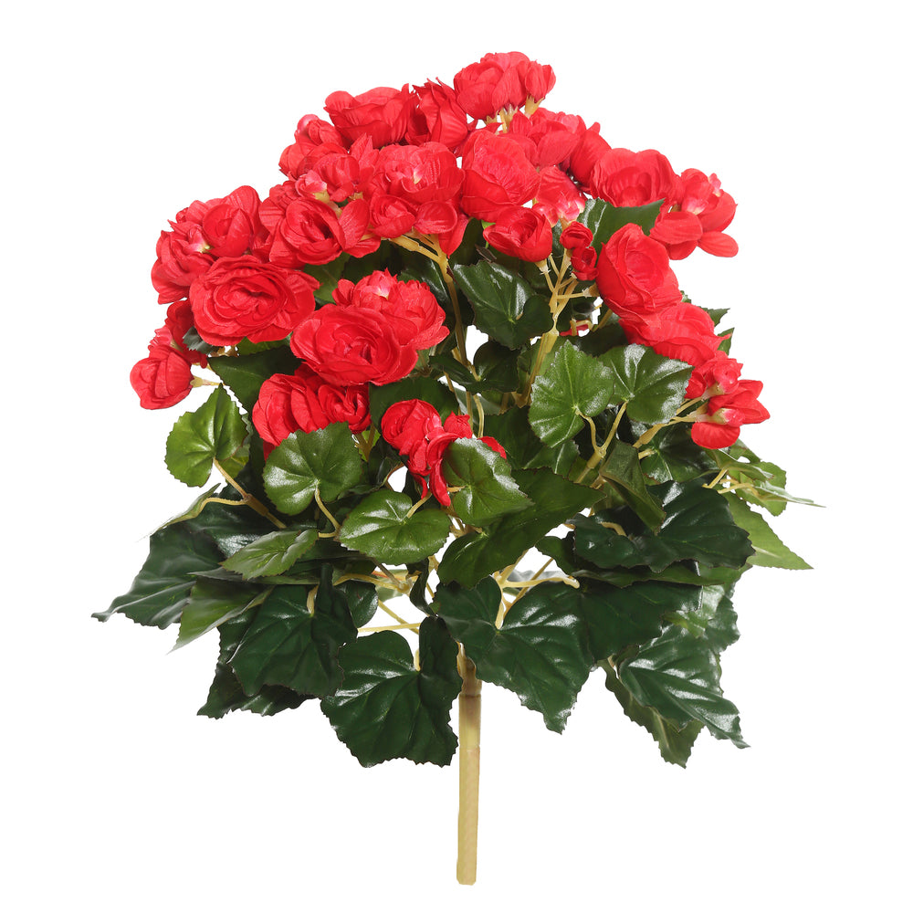 Vickerman 15.25″ Red Begonia Bush - FL170902