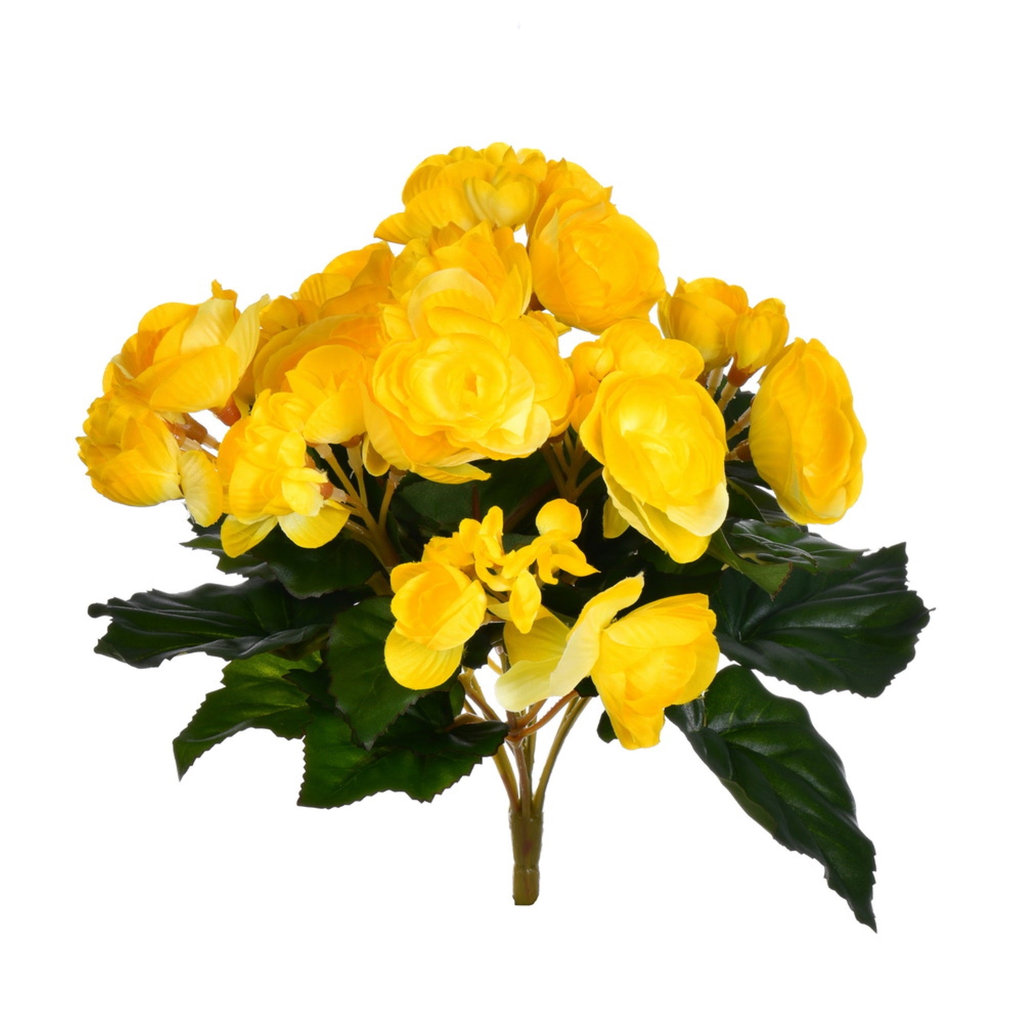 Vickerman 9.5” Artificial Yellow Polyester Begonia Bush