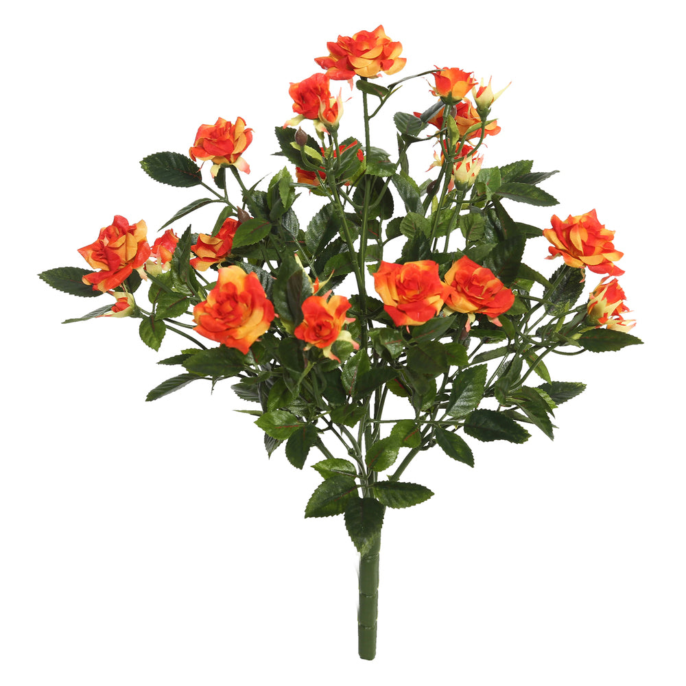 Vickerman 15″ Orange Mini Diamond Rose Bush - FL171106