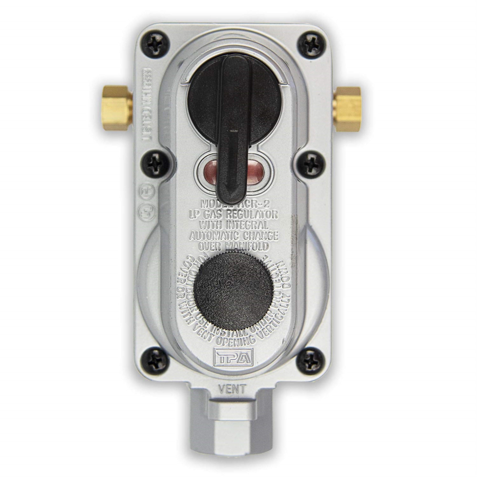 Flame King (Acr6) Without Pigtails 2-Stage Auto Changeover Lp Propane Gas Regulator For Rvs, Vans, Trailers