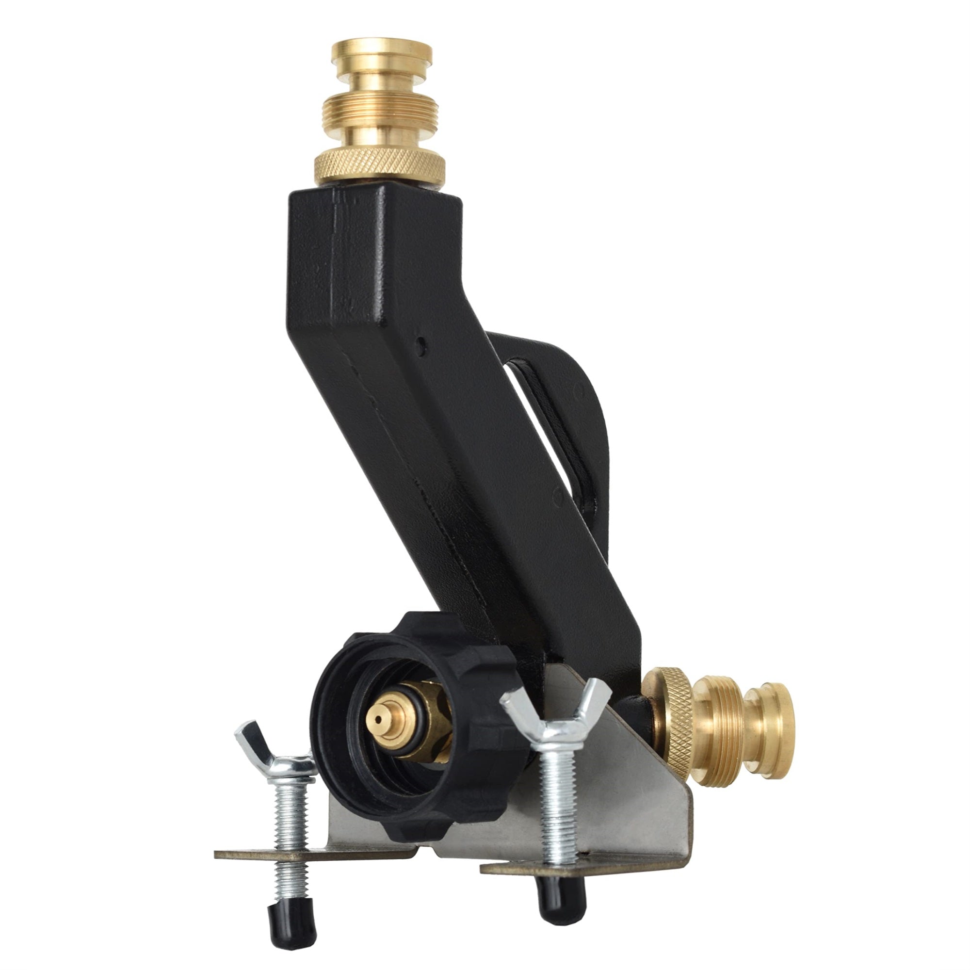 Flame King Fk-Dtmini Mini 3-Port Distribution Tree For Camping, Connects 1-Lb Appliances To A Standard Propane Tank, Perfect For Lanterns, Stoves, Heaters, And Grills, Black & Gold