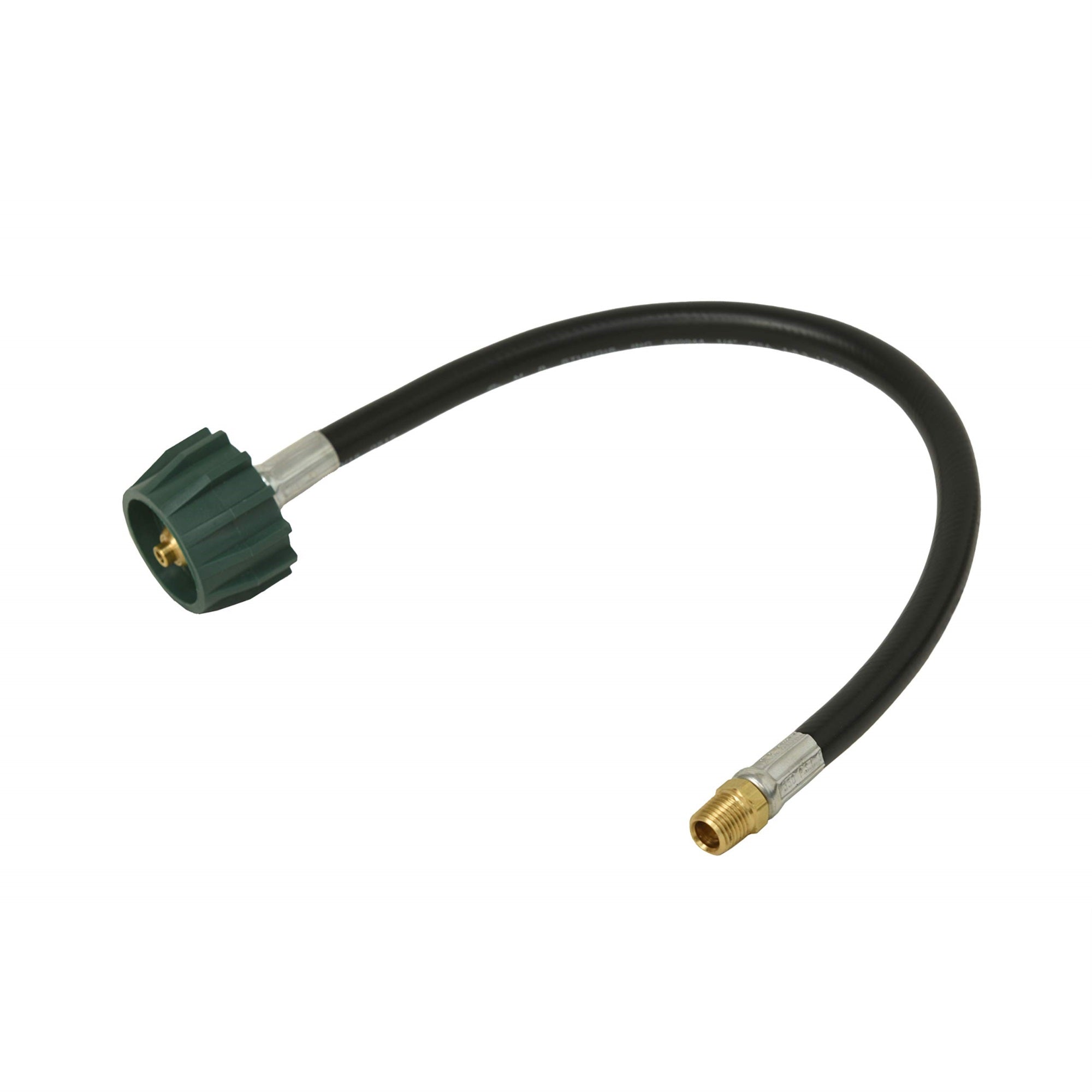 Flame King 100473-18, 1/4' Male Npt Adapter (Not Flare), Solid Rubber Pigtail Hose For Rv Regulators, Black/Brass, 18 Inches